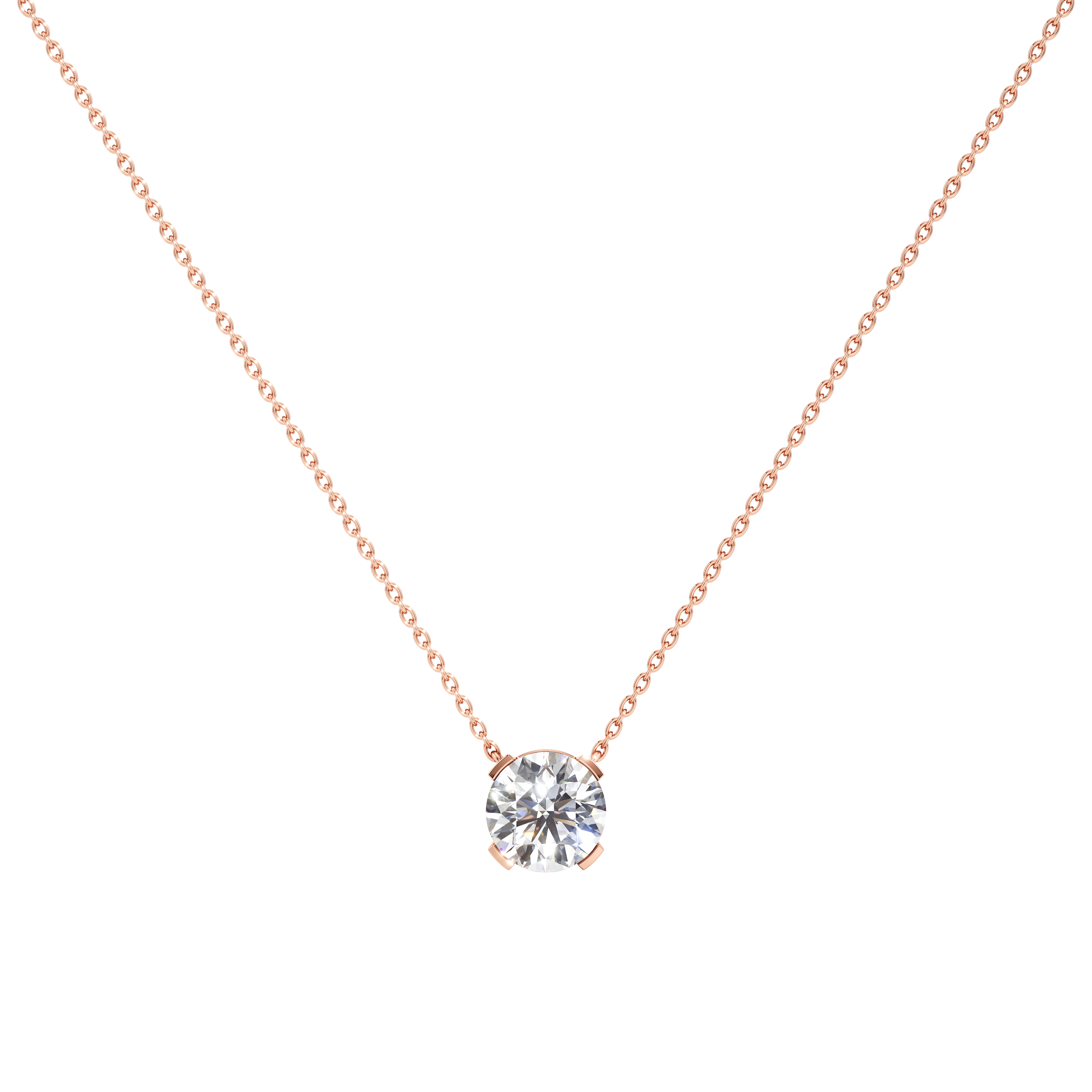 Meta large dahlia pendant necklace - Meta Round Diamond Solitaire Pendant Necklace - The Future Rocks - 3