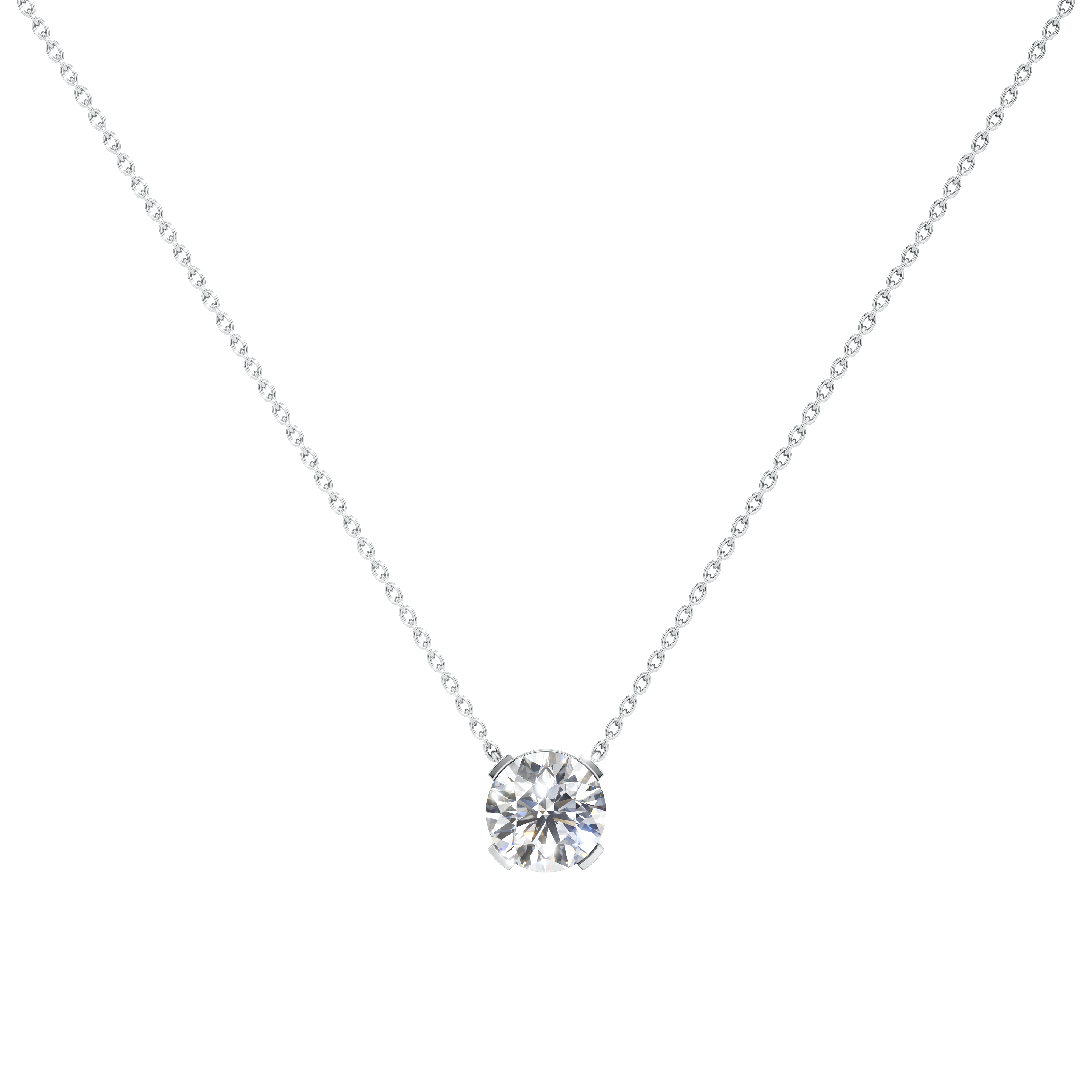 Meta large dahlia pendant necklace - Meta Round Diamond Solitaire Pendant Necklace - The Future Rocks - 2