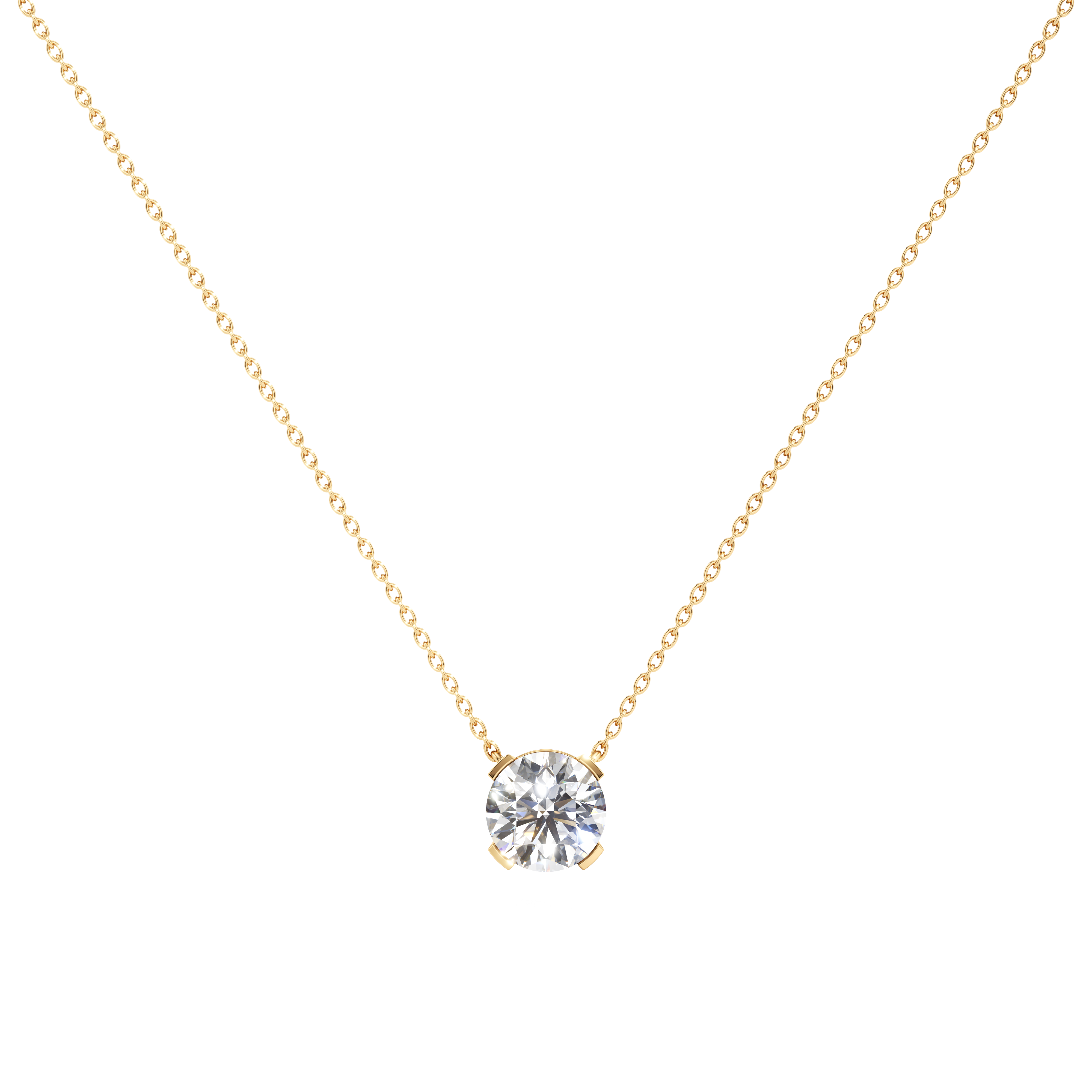 Meta large dahlia pendant necklace - Meta Round Diamond Solitaire Pendant Necklace - The Future Rocks - 1