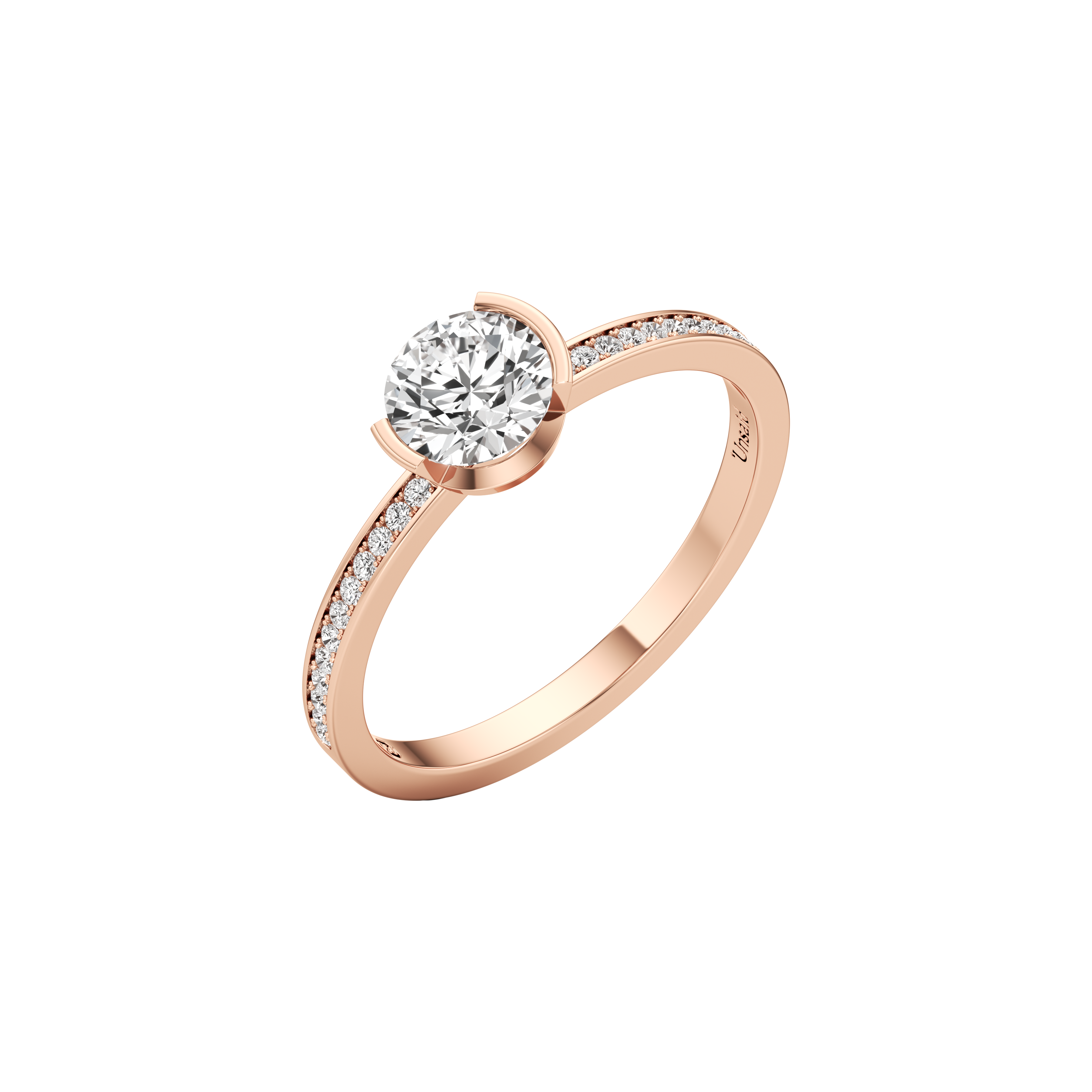 Meta dahlia pavé ring - Meta Round Diamond Solitaire Pavé Ring - The Future Rocks - 3