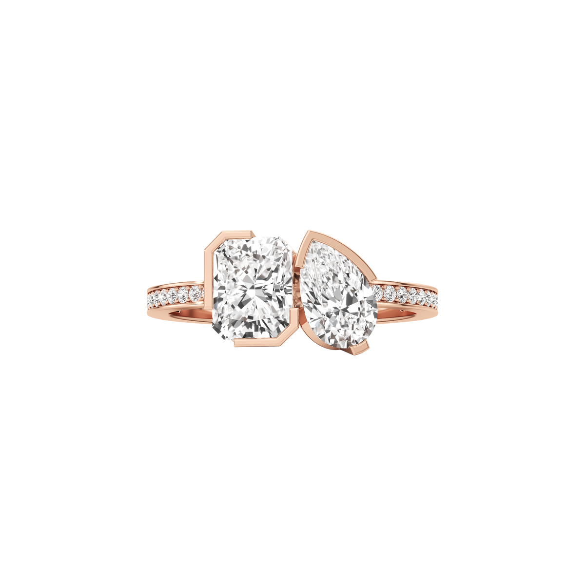 Meta zinnia pavé ring - Meta Toi et Moi Diamond Pavé Ring - The Future Rocks - 4