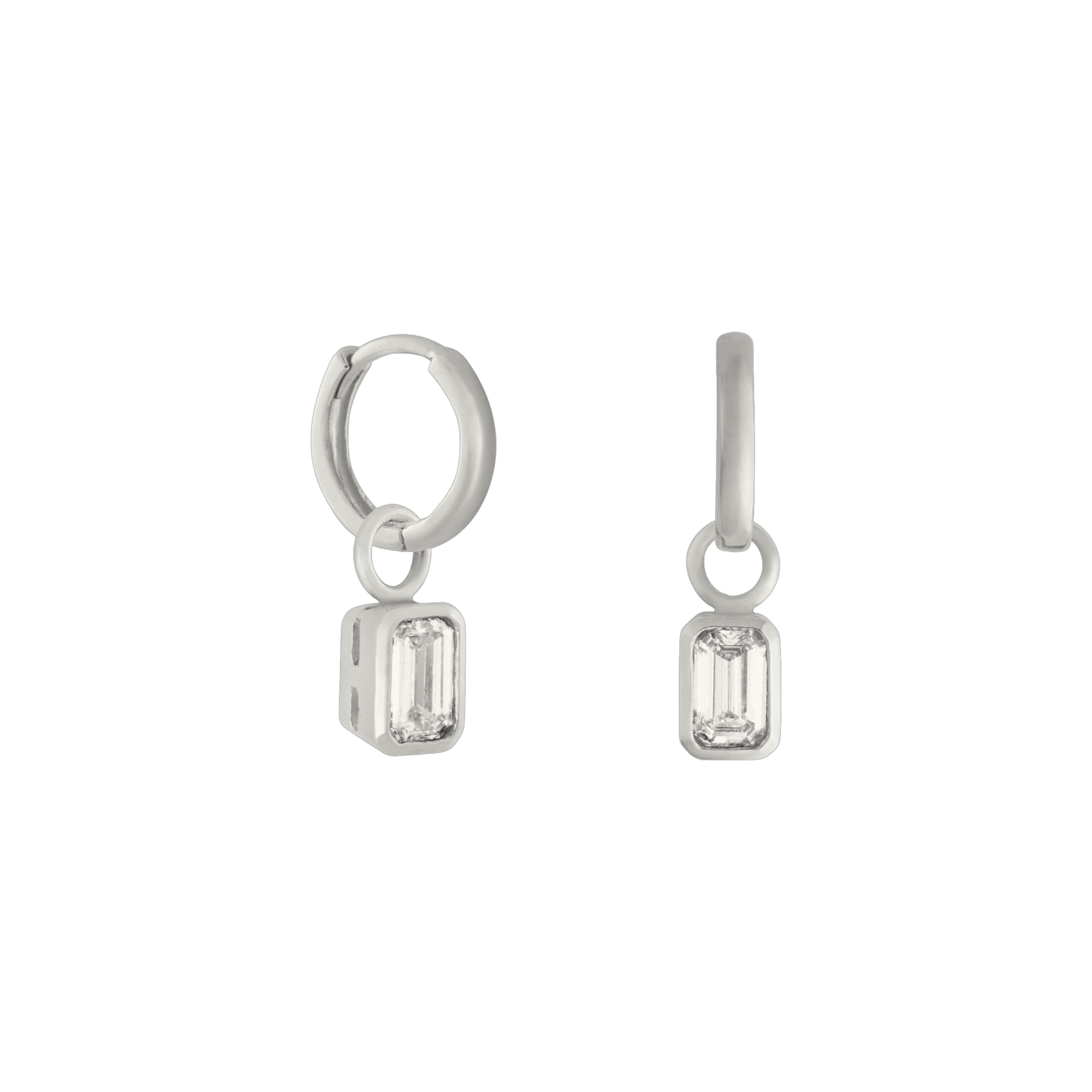 Emerald diamond earring charm