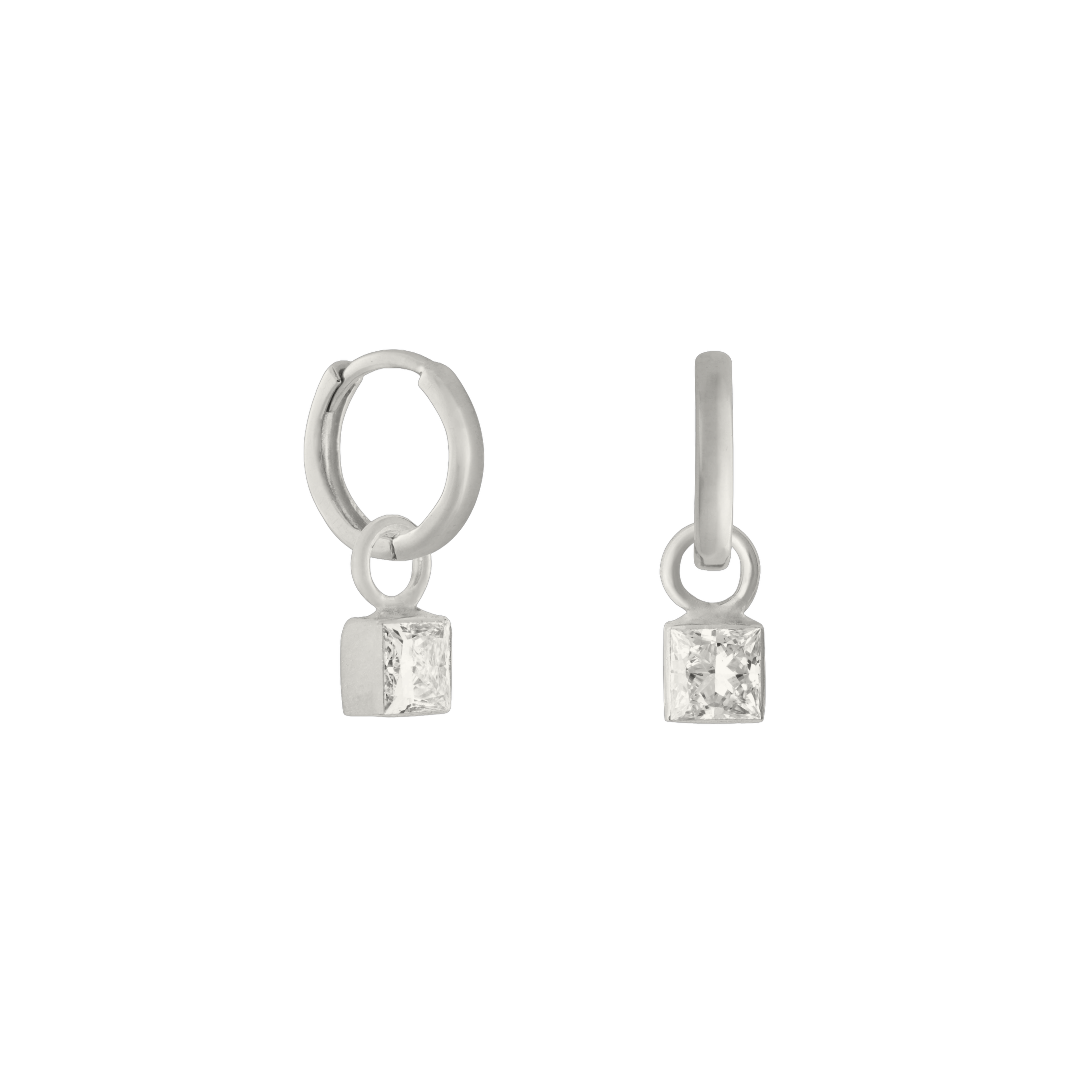 Square diamond earring charm