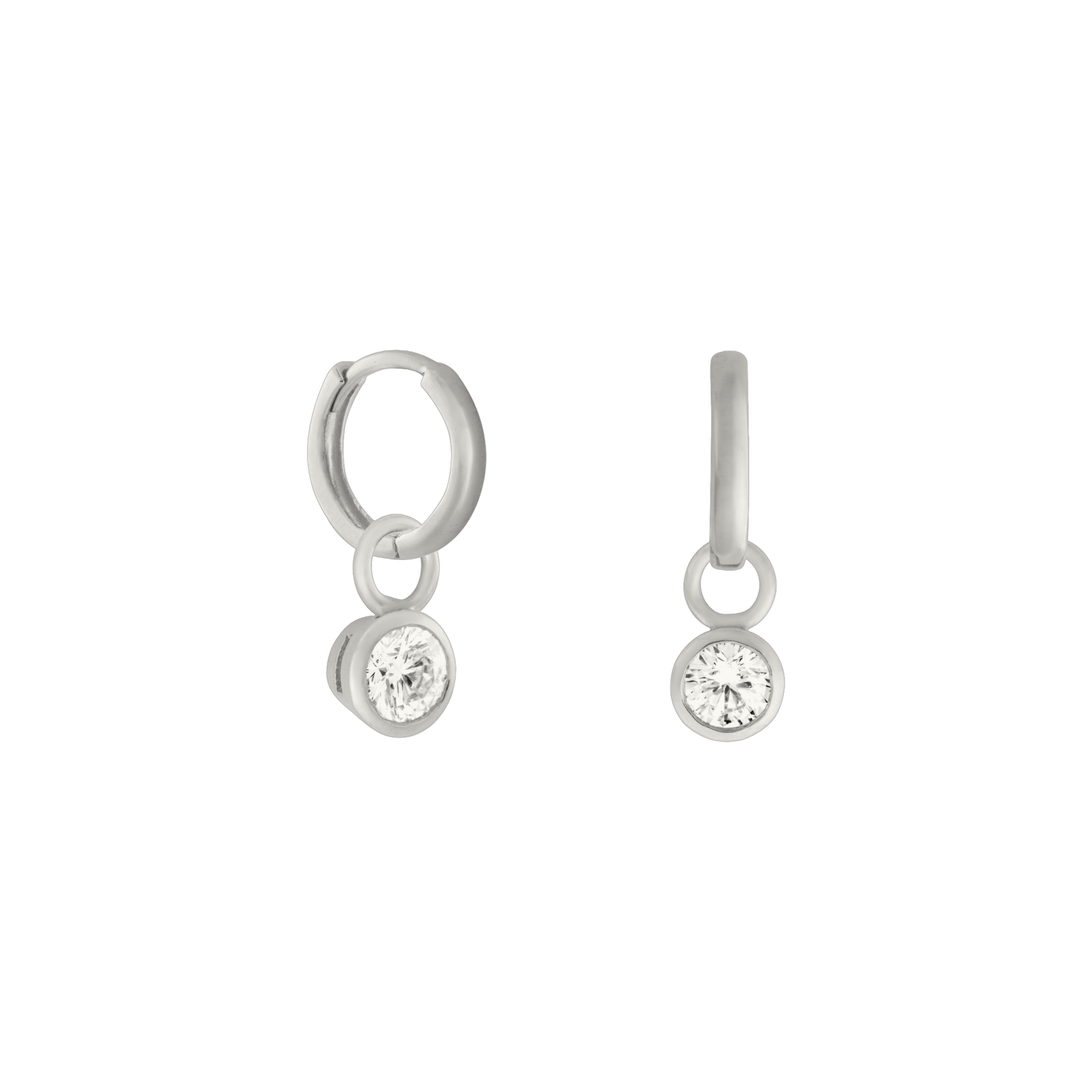 Round diamond earring charm