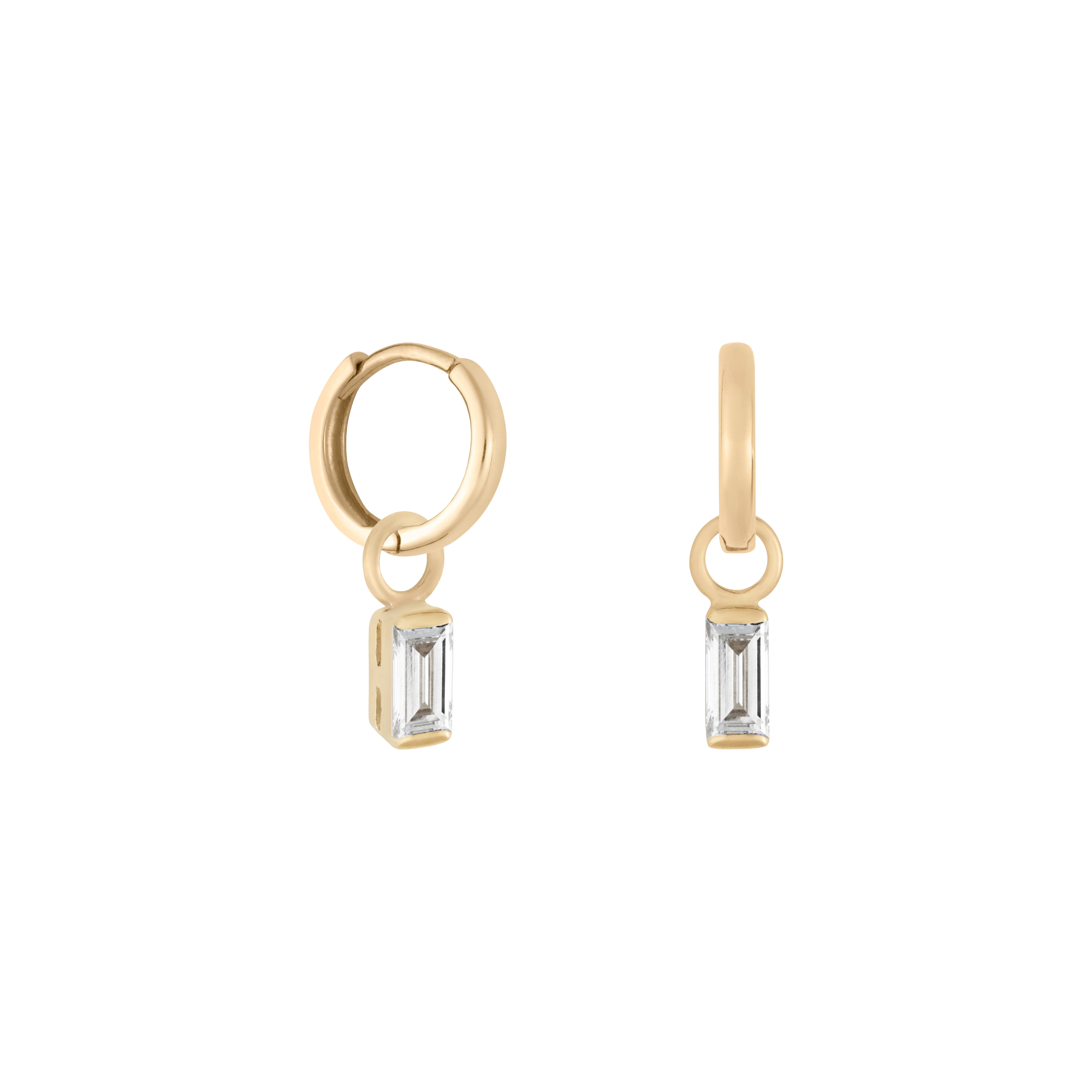 Baguette diamond earring charm - Baguette Diamond Earring Charm - The Future Rocks - 4