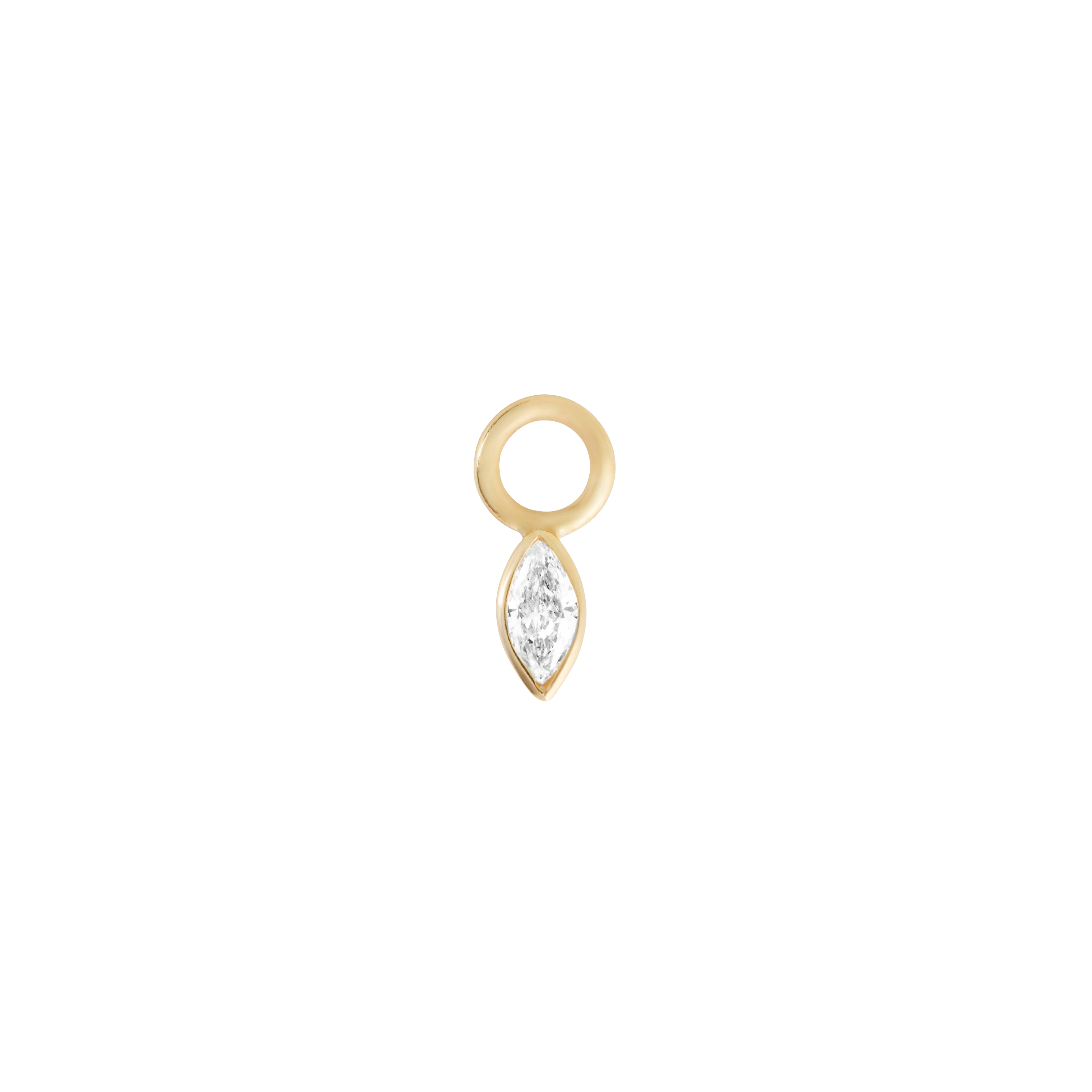 Marquise diamond earring charm - Marquise Diamond Earring Charm - The Future Rocks - 1