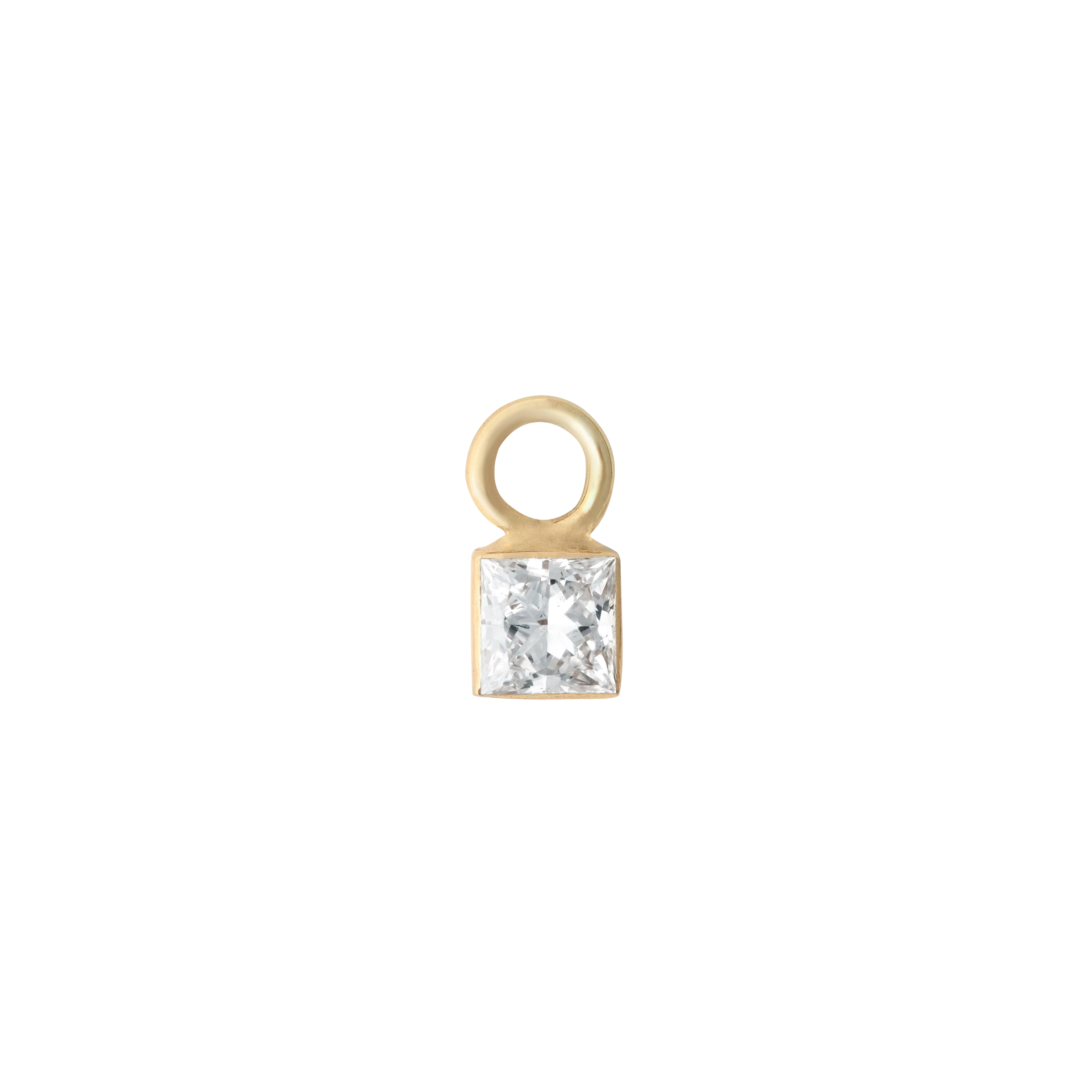 Square diamond earring charm - Square Diamond Earring Charm - The Future Rocks - 1