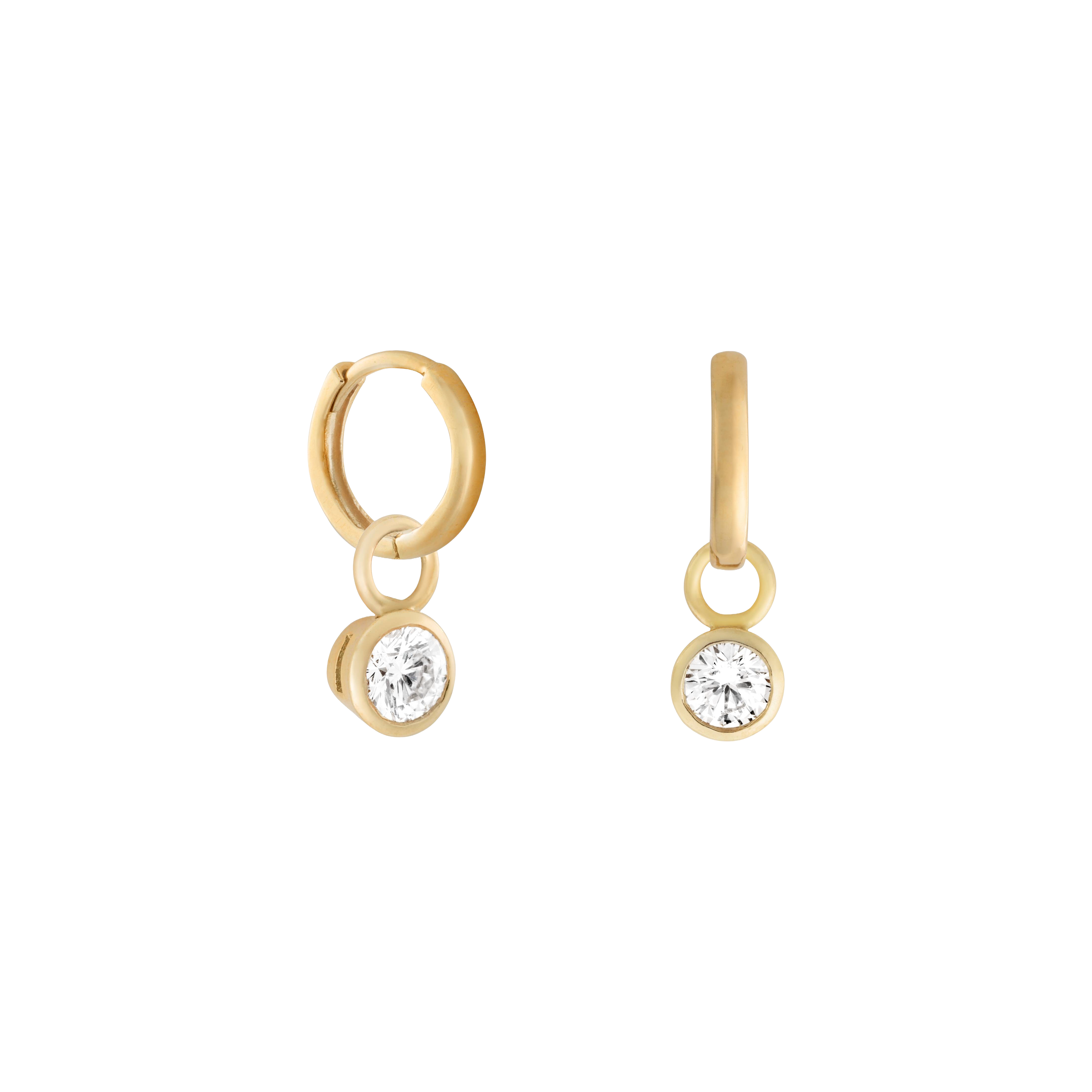 Round diamond earring charm