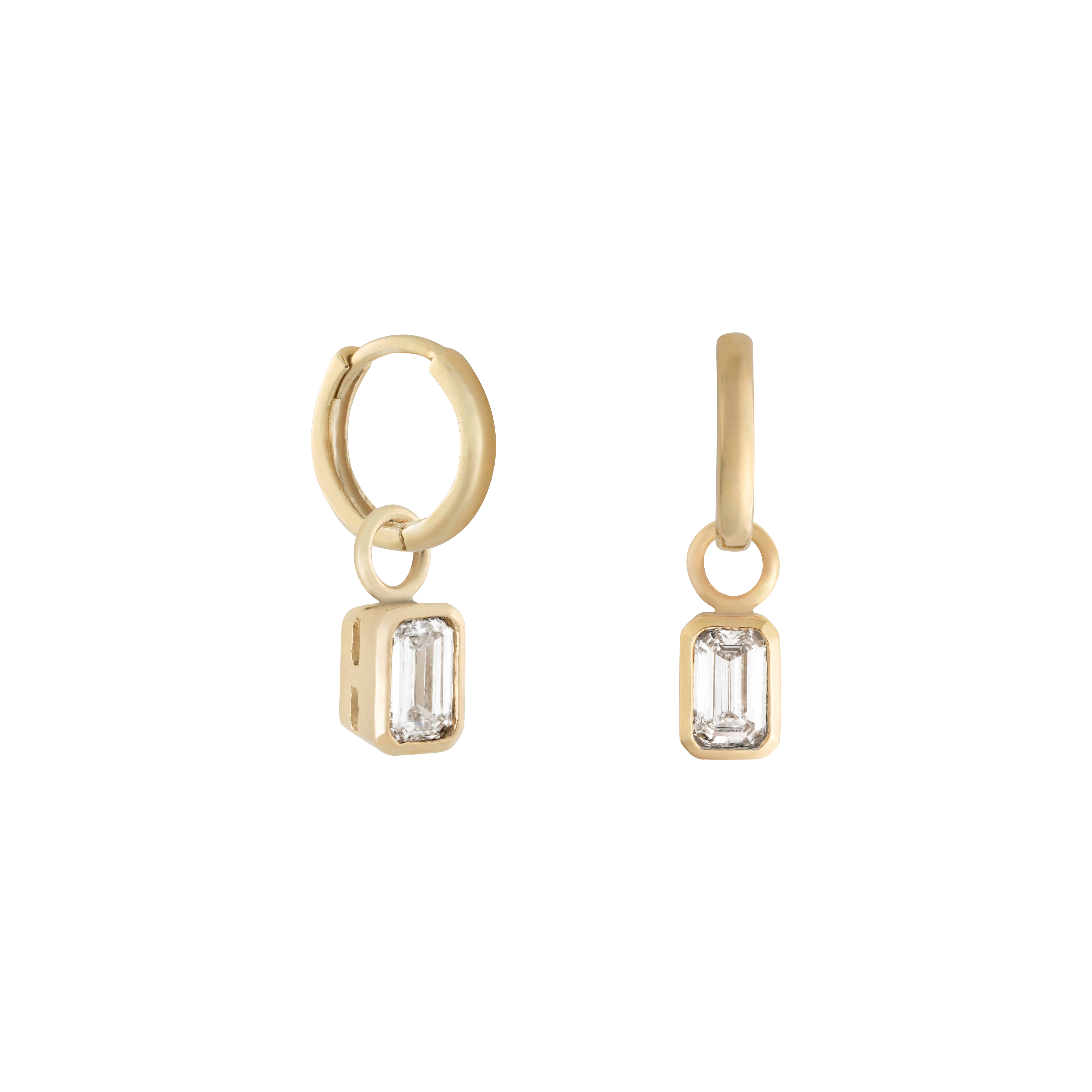 Emerald diamond earring charm