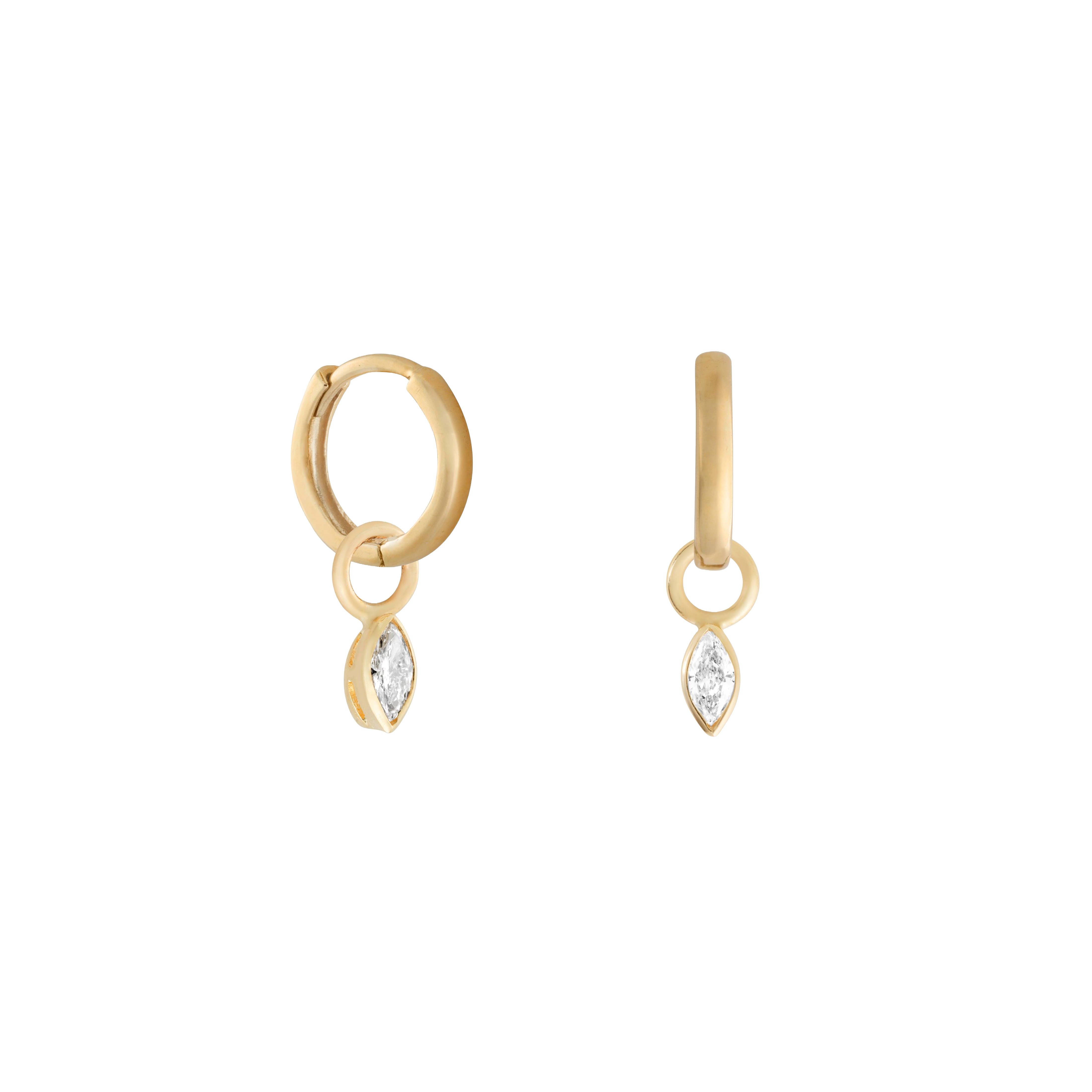 Marquise diamond earring charm