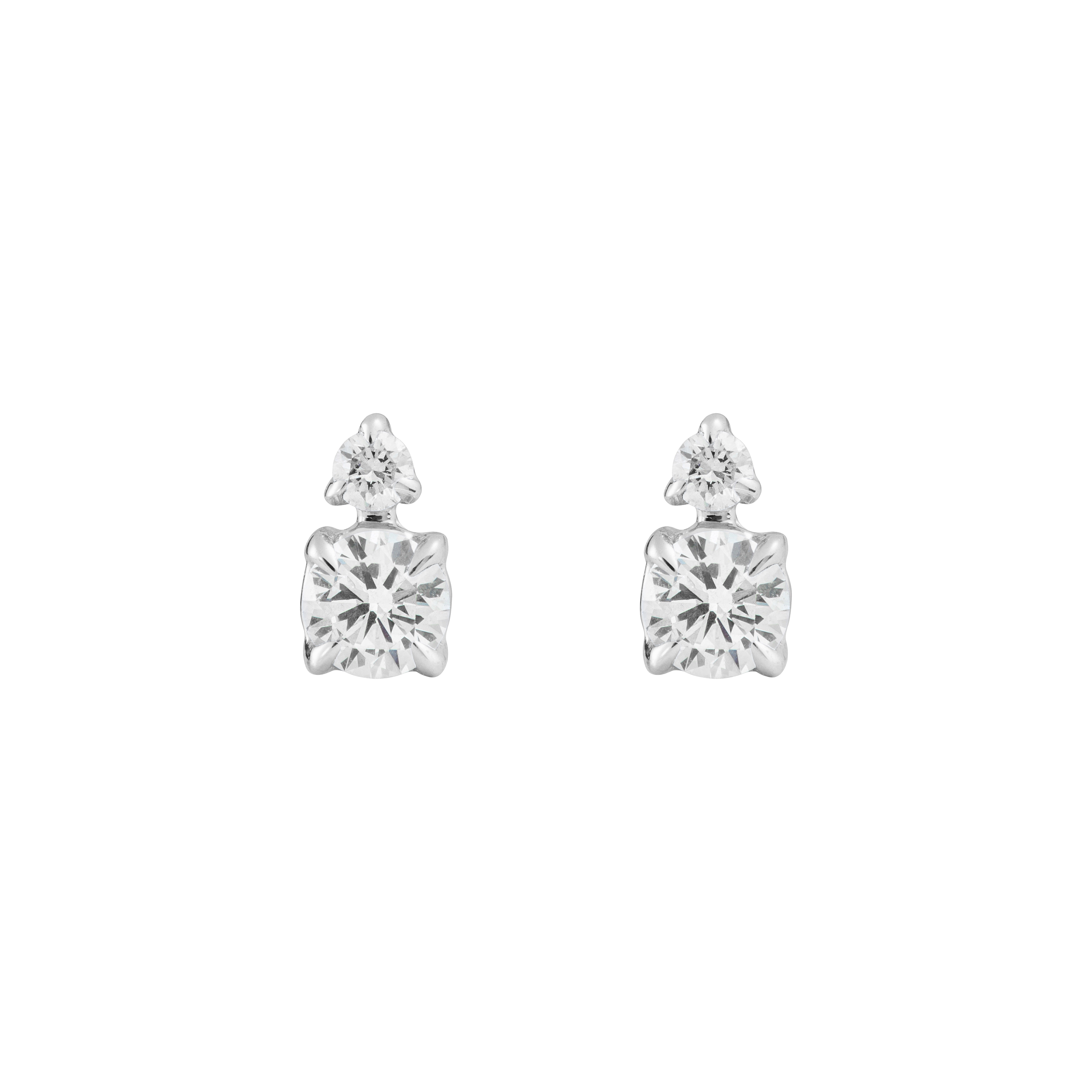 Round duo diamond studs