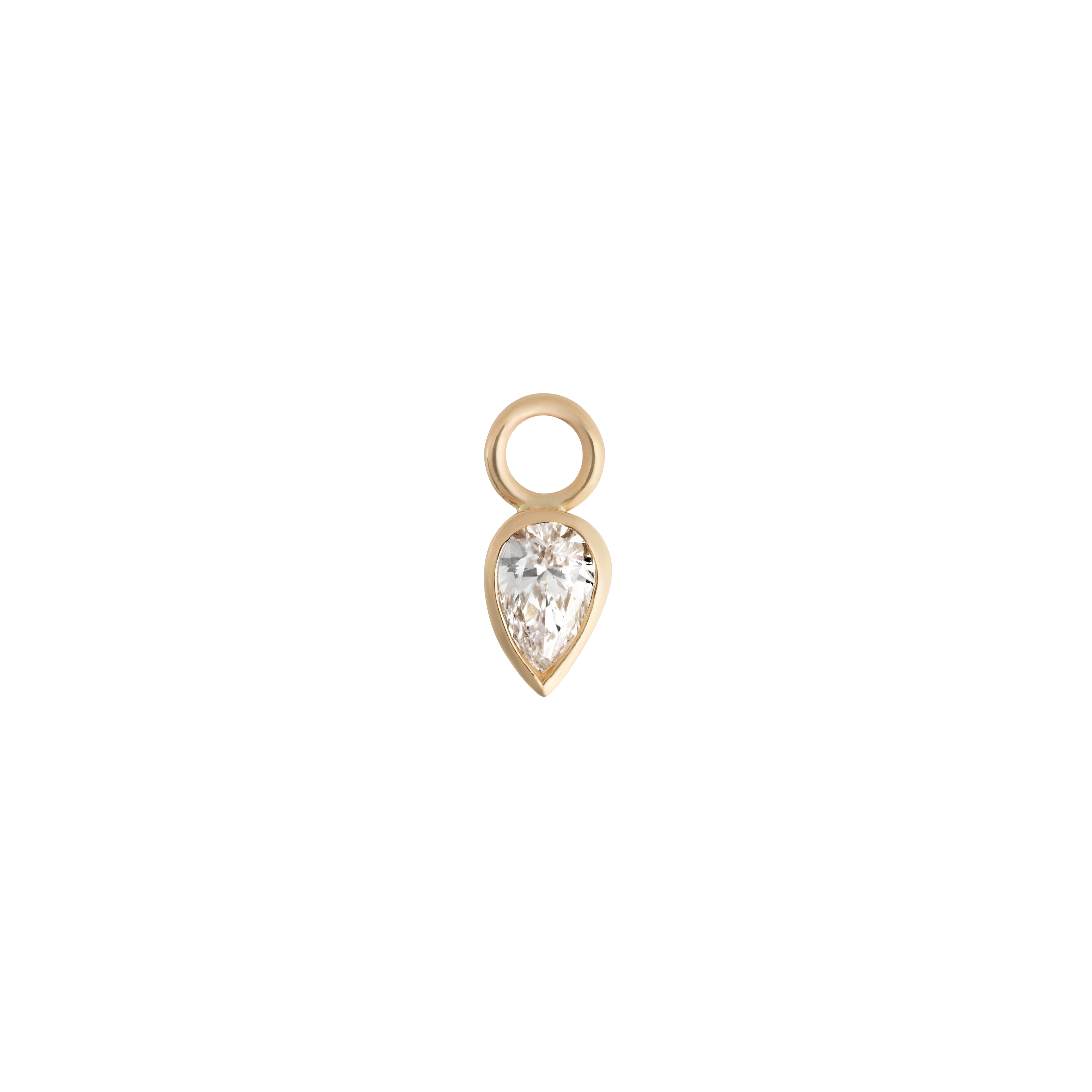 Pear diamond earring charm - Pear Diamond Earring Charm - The Future Rocks - 1