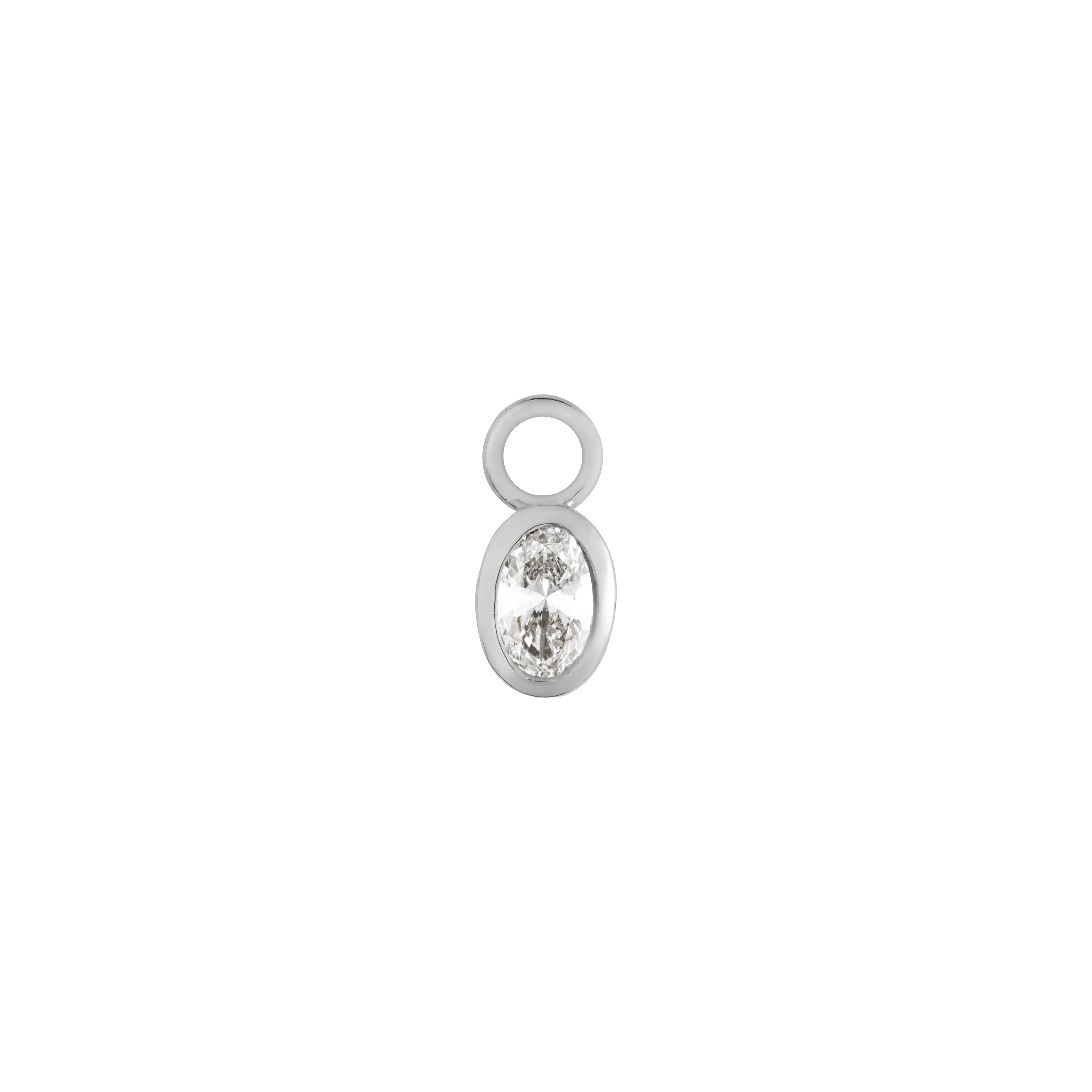 Oval diamond earring charm