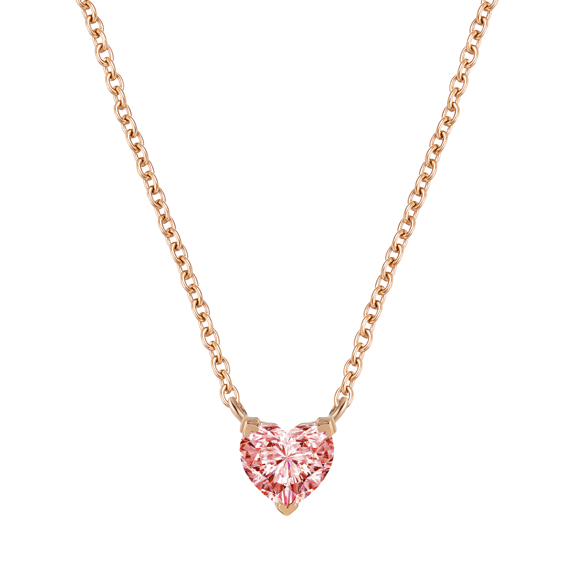 Venus pink solitaire necklace 0.2ct - Pink Diamond Heart Necklace -  The Future Rocks -    1