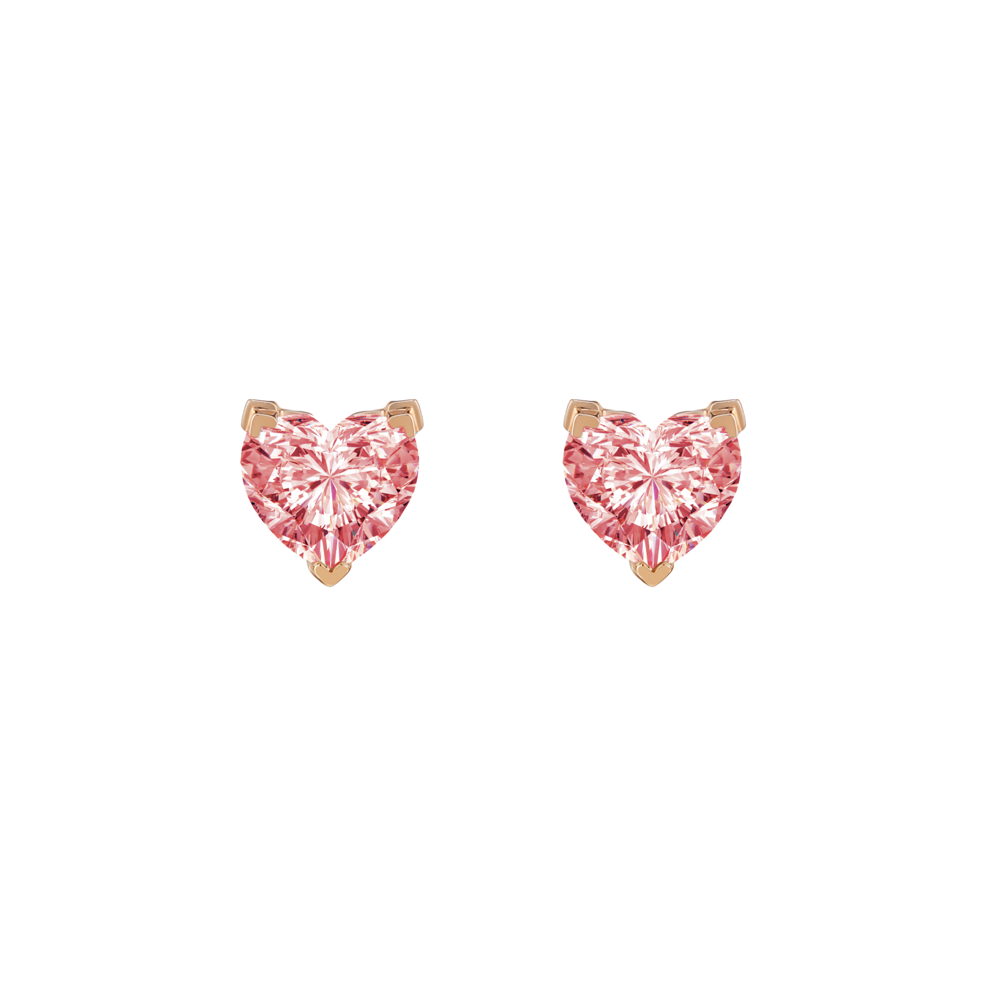 Venus pink solitaire earrings 0.4ct - Heart Shaped Pink Diamond Stud Earrings -  The Future Rocks -    1