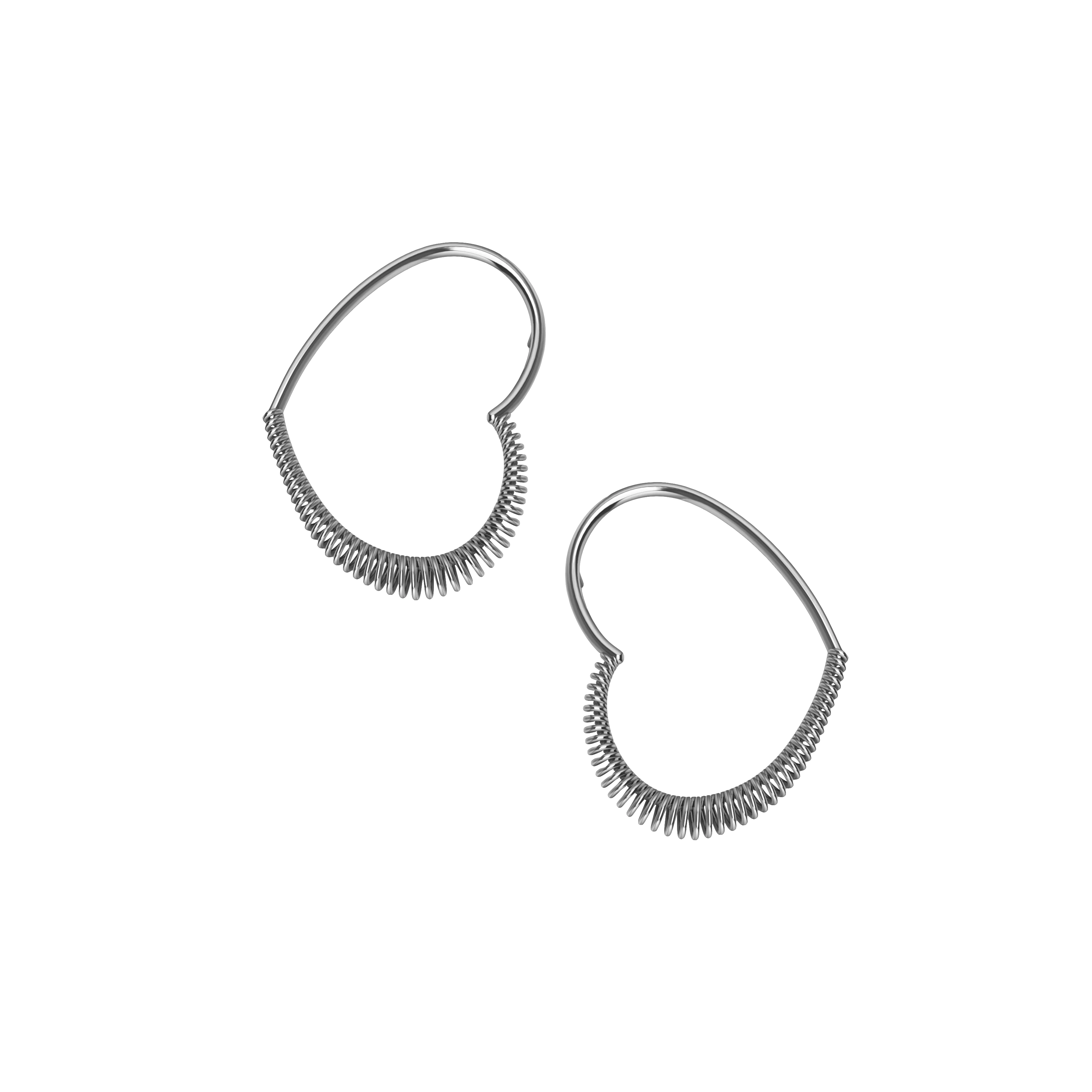Yulikka-heartwear big spiral heart earrings - Spiral Silver Heart Earrings - The Future Rocks - 1