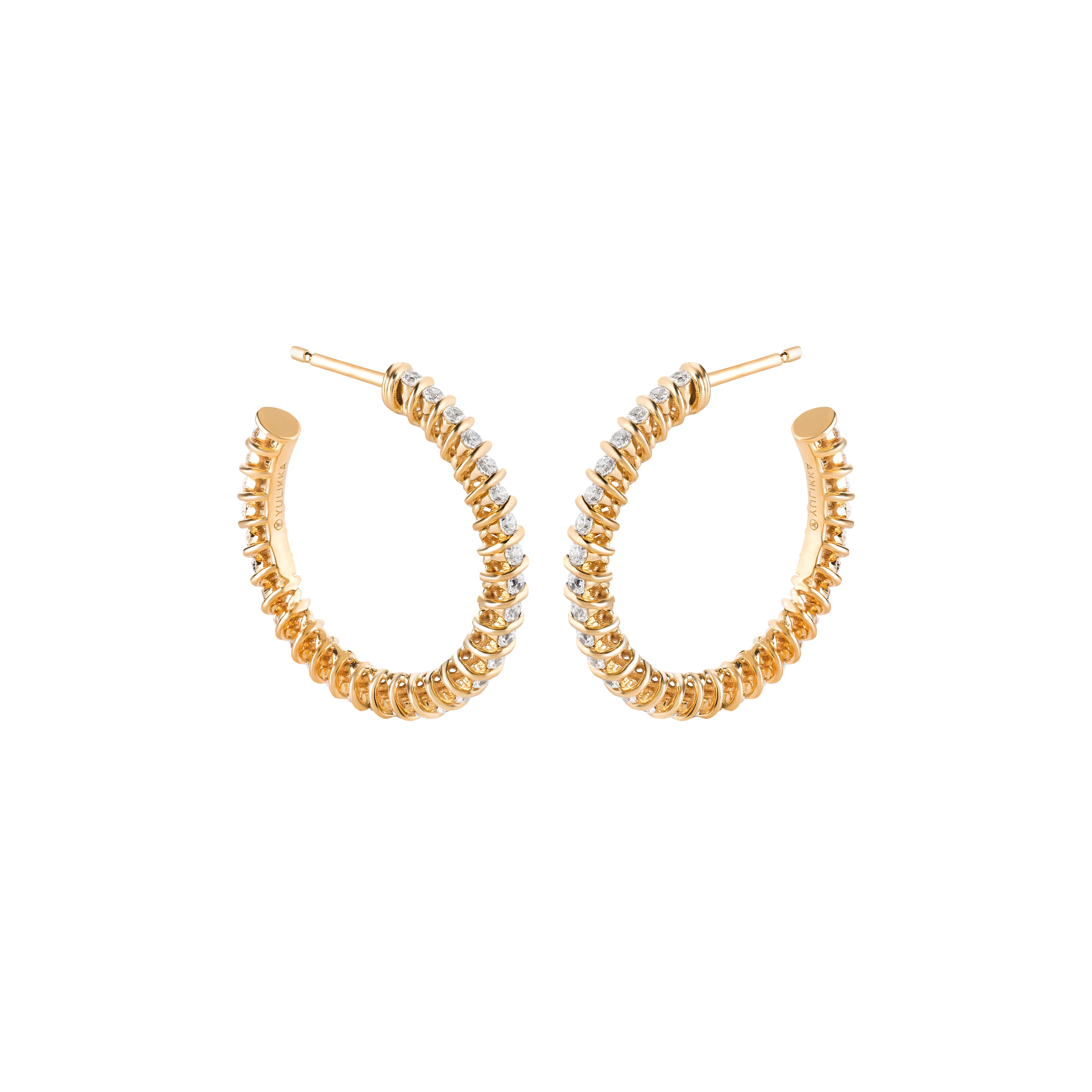 Hoop Spiral Earrings - Gold Spiral Hoop Earrings - The Future Rocks - 1