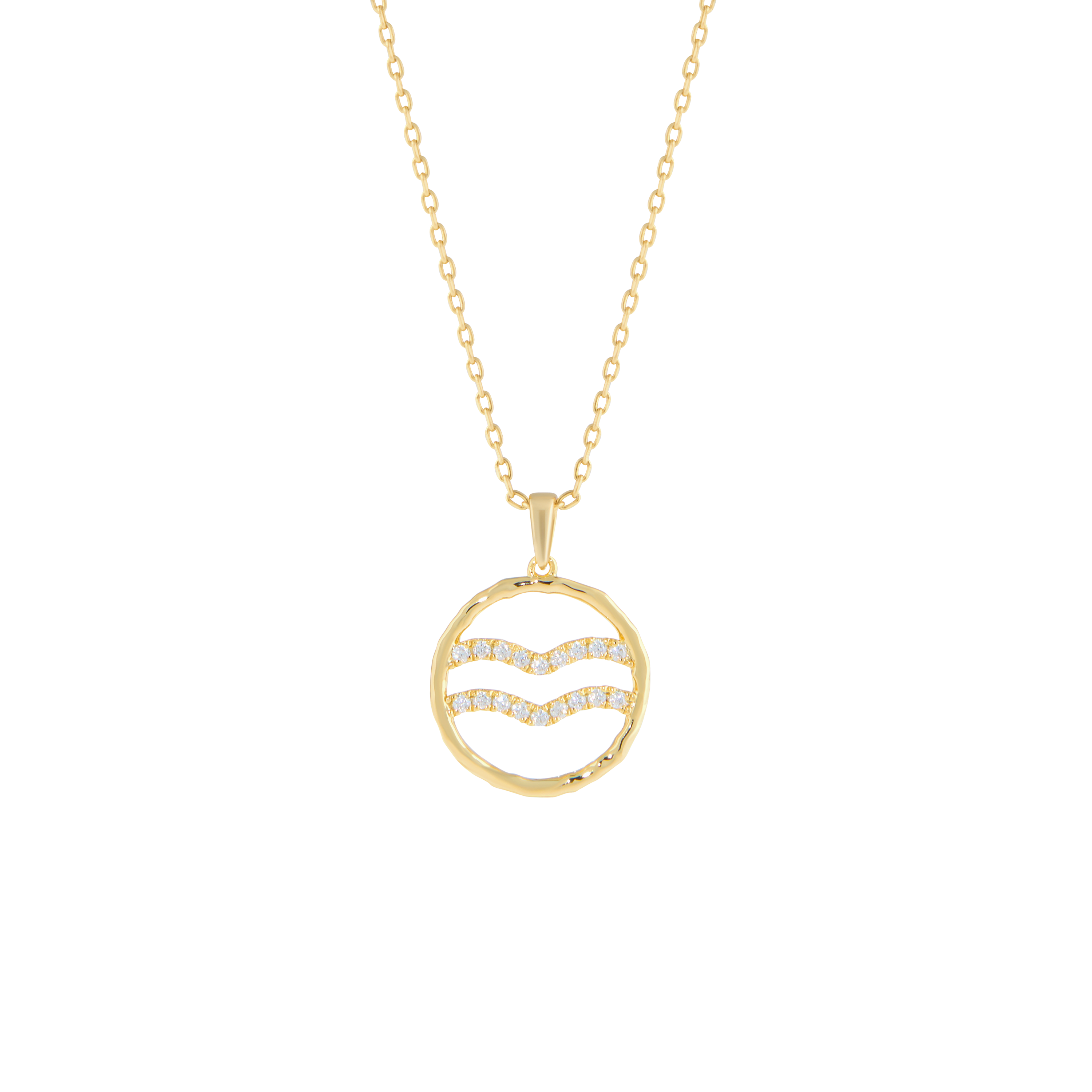 Aquarius medallion pendant necklace - Aquarius Zodiac Pendant Necklace - The Future Rocks - 1