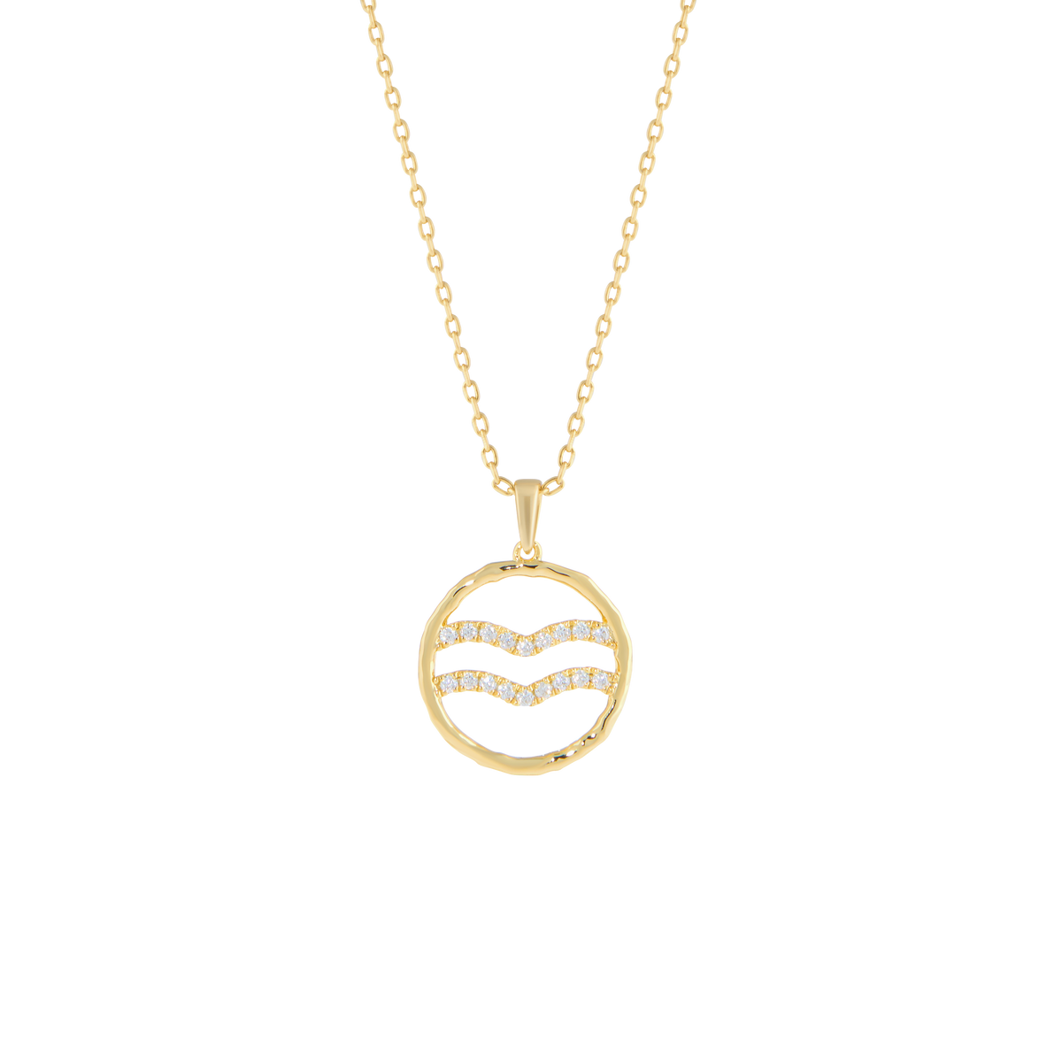 Aquarius medallion pendant necklace - Aquarius Zodiac Pendant Necklace - The Future Rocks - 1