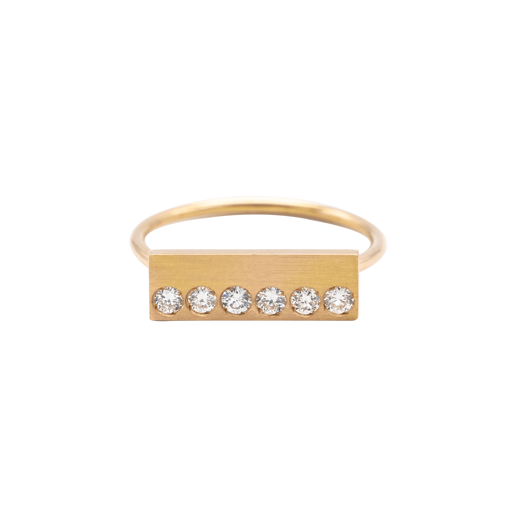 Age ring - 18K Recycled Gold Diamond Bar Ring - The Future Rocks - 1