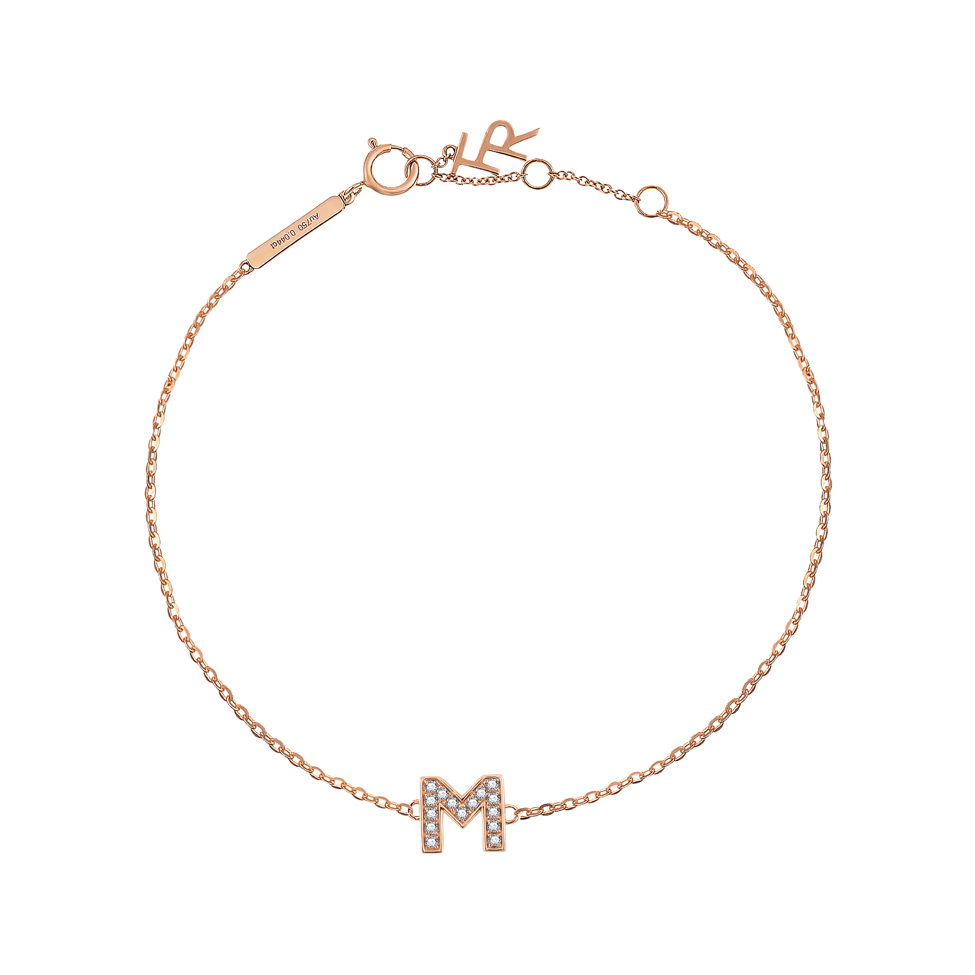 Alphabet LGD pendant bracelet - Diamond Initial Bracelet - The Future Rocks - 16