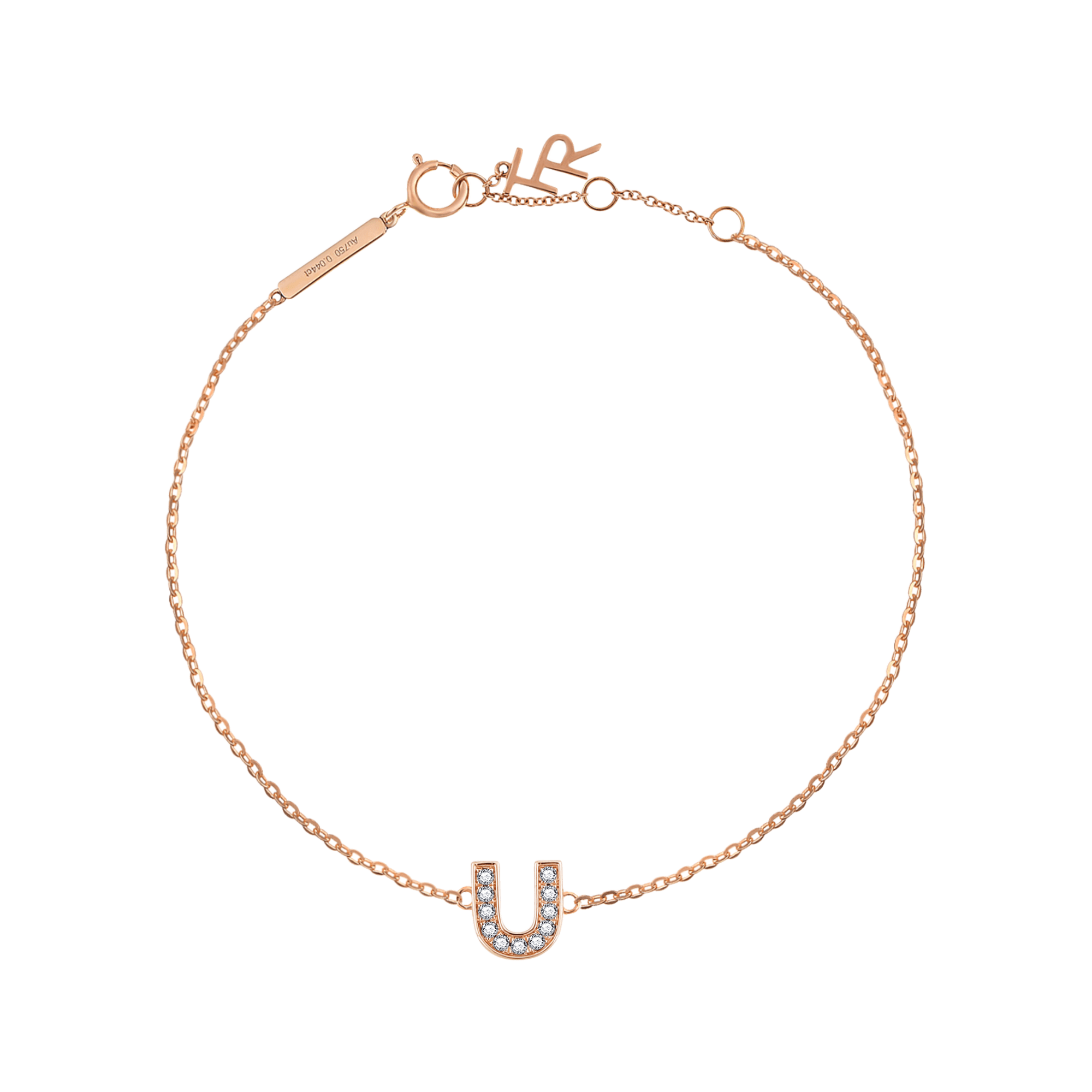 Alphabet LGD pendant bracelet - Diamond Initial Bracelet - The Future Rocks - 24