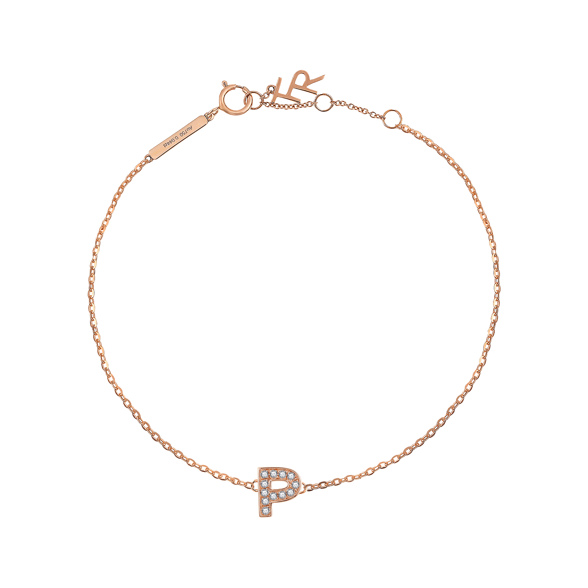 Alphabet LGD pendant bracelet - Diamond Initial Bracelet - The Future Rocks - 19