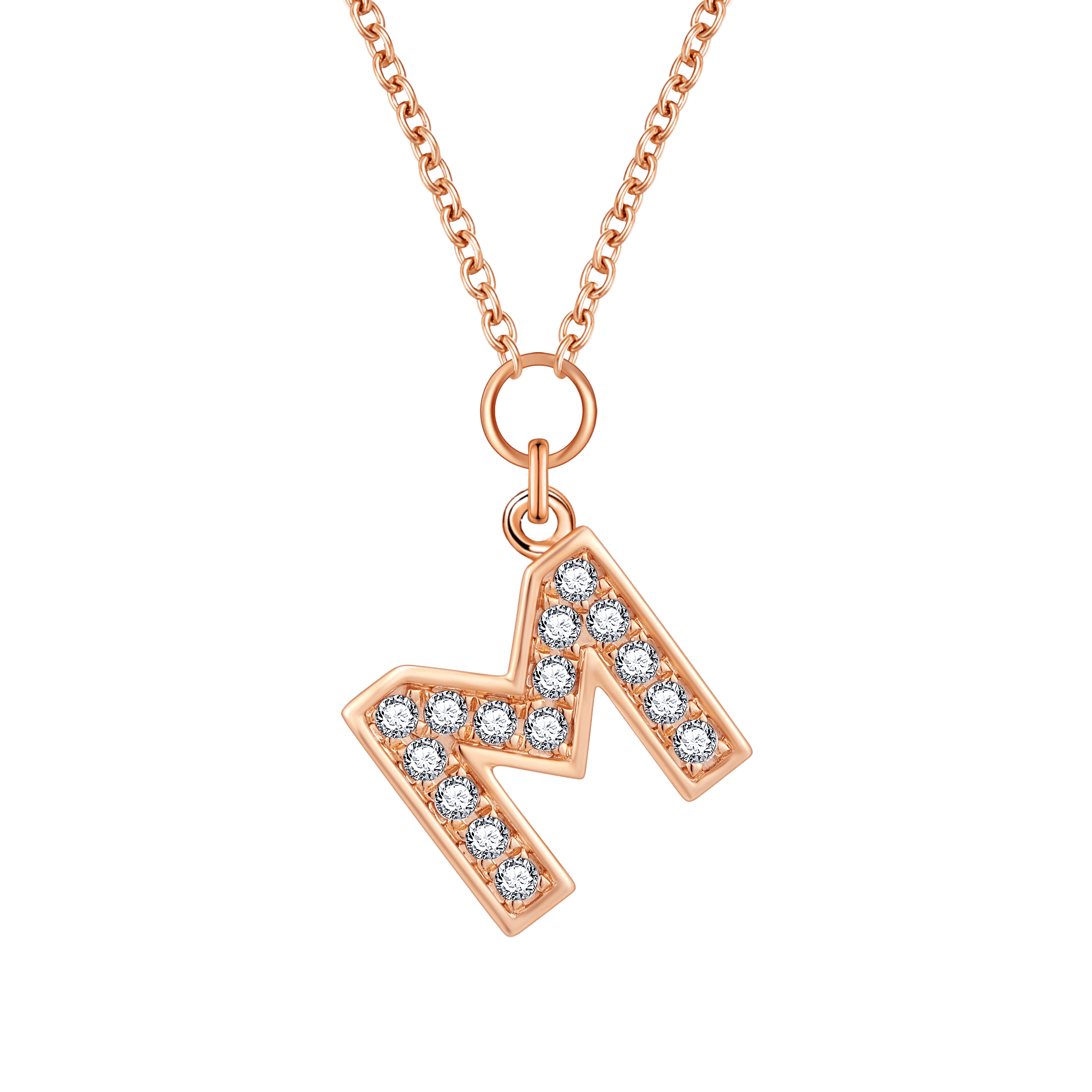 Alphabet LGD pendant necklace - Diamond Initial Pendant Necklace - The Future Rocks - 15
