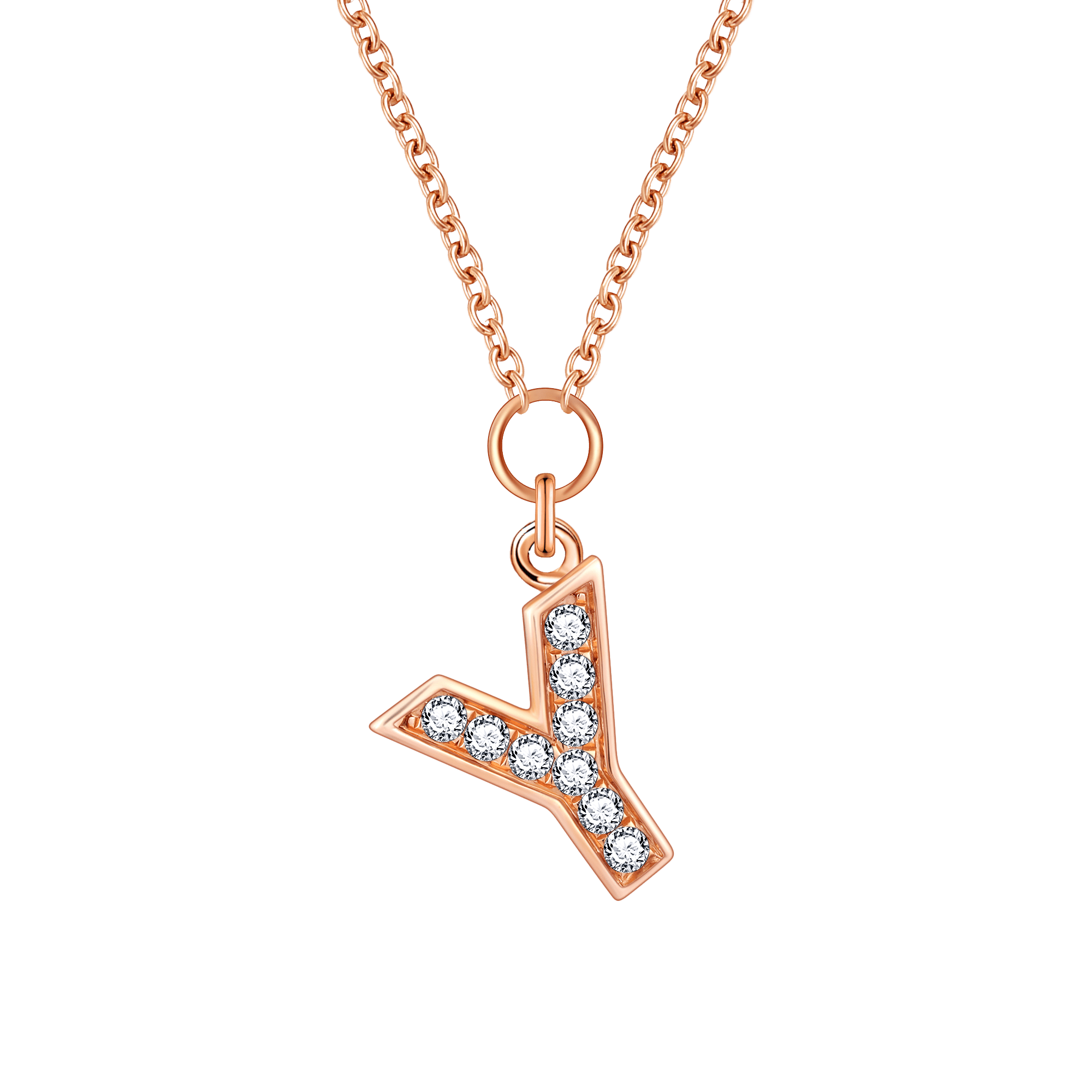 Alphabet LGD pendant necklace - Diamond Initial Pendant Necklace - The Future Rocks - 27