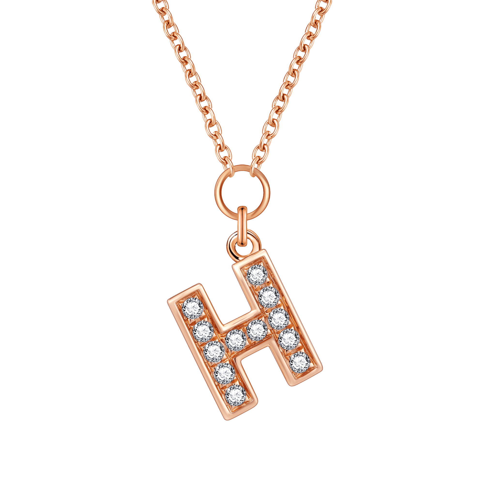 Alphabet LGD pendant necklace - Diamond Initial Pendant Necklace - The Future Rocks - 10