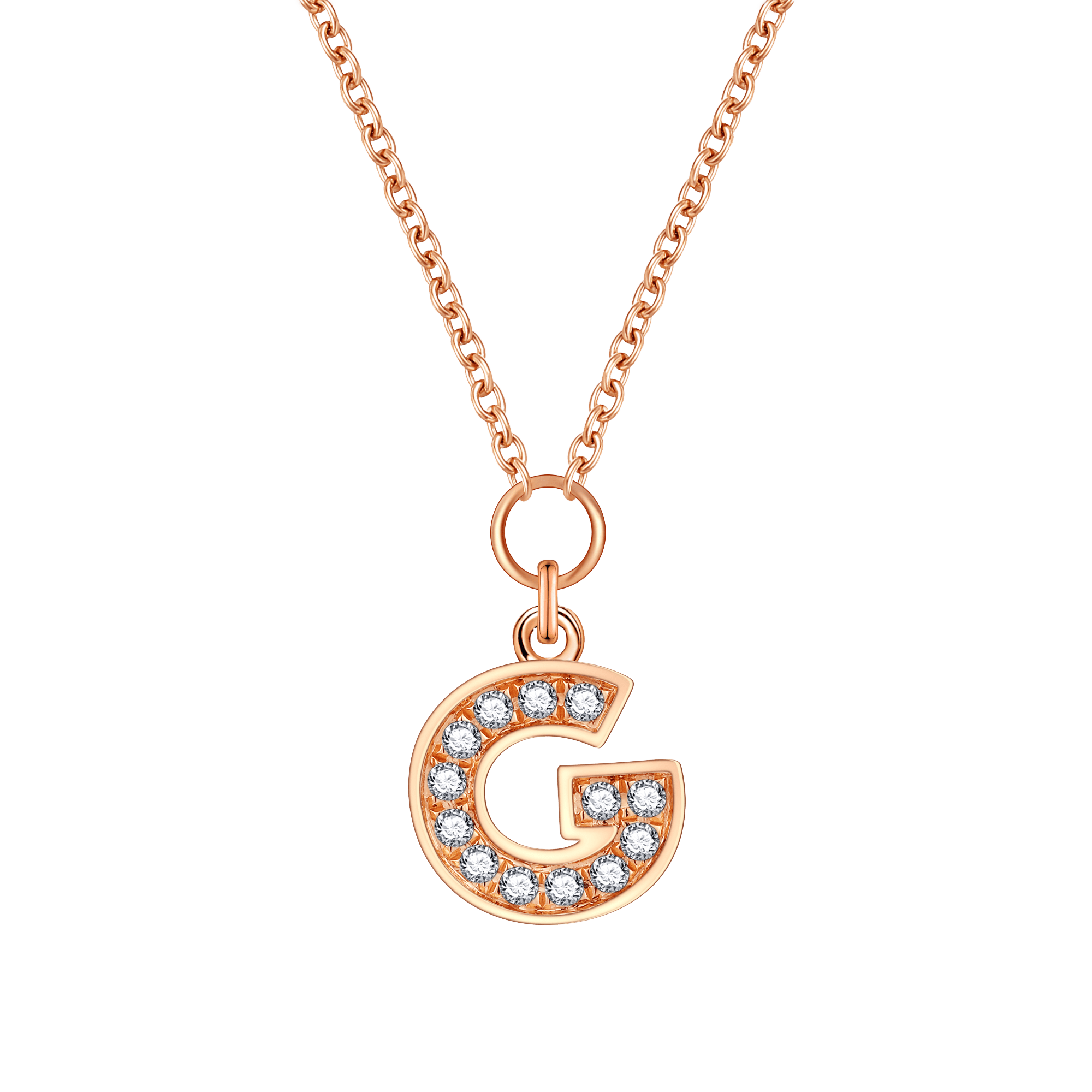 Alphabet LGD pendant necklace - Diamond Initial Pendant Necklace - The Future Rocks - 9