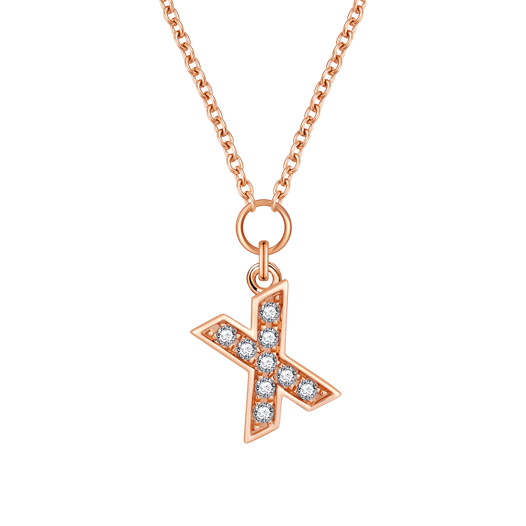 Alphabet LGD pendant necklace - Diamond Initial Pendant Necklace - The Future Rocks - 26