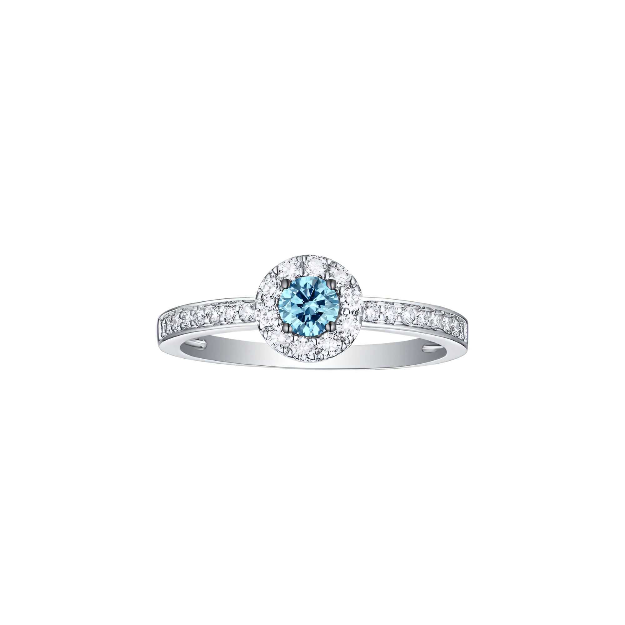 Blush blue halo ring - Lab-Grown Blue Diamond Halo Ring - The Future Rocks - 1