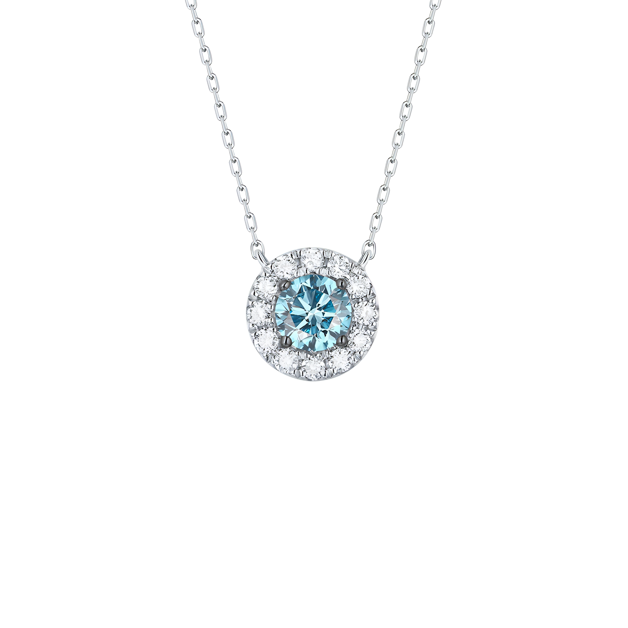 Blush blue necklace - Lab-Grown Blush Blue Diamond Pendant Necklace - The Future Rocks - 1