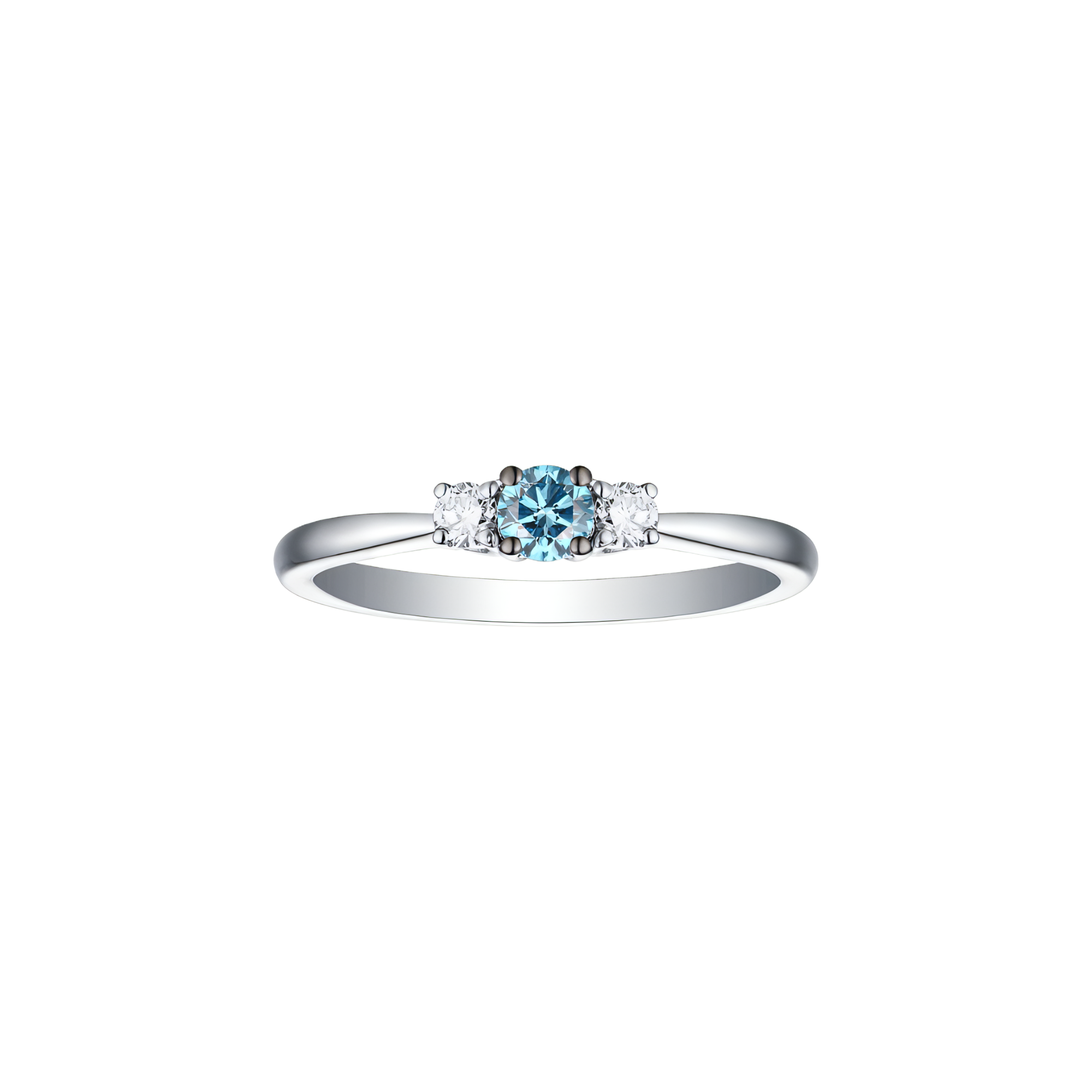 Blush blue three stone ring - Blush Blue Lab-Grown Diamond Three Stone Ring - The Future Rocks - 1