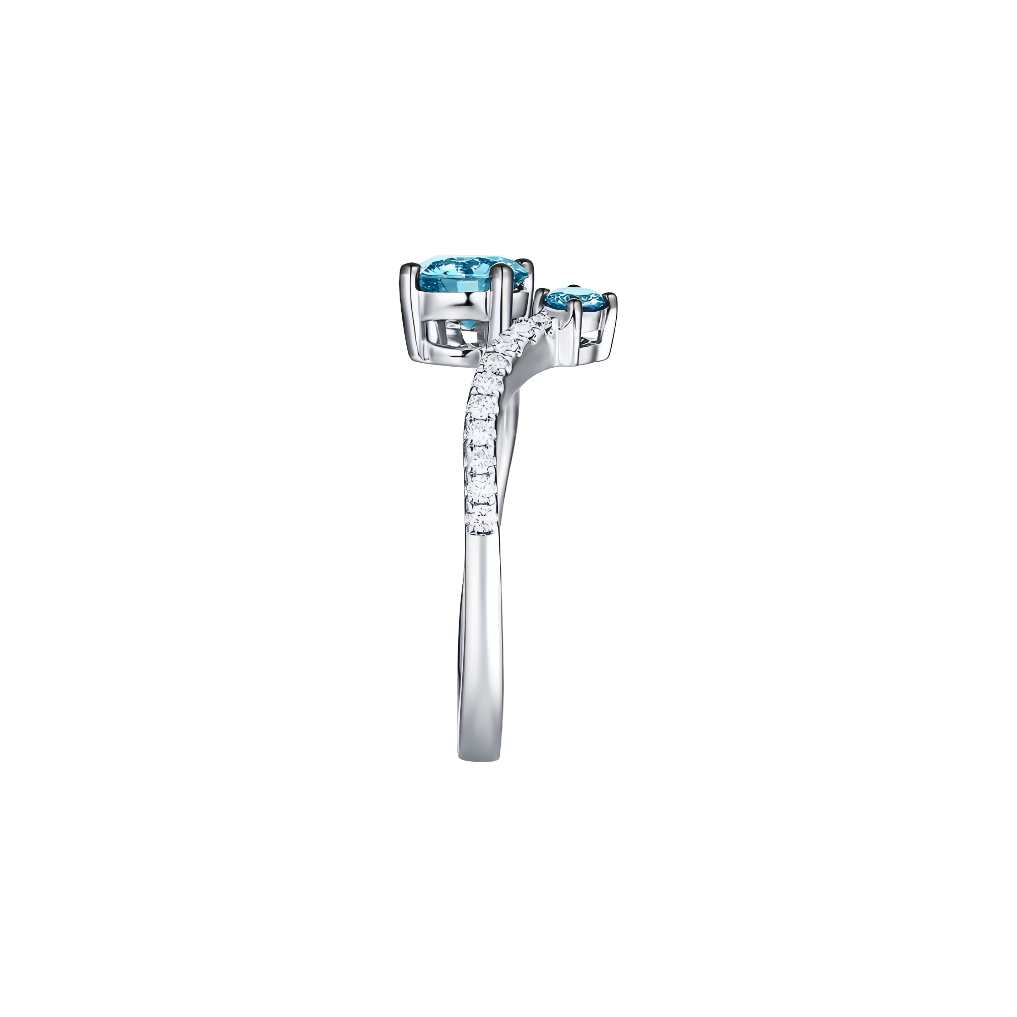 Blush blue two stone ring - Lab-Grown Blue Diamond Two Stone Ring - The Future Rocks - 3