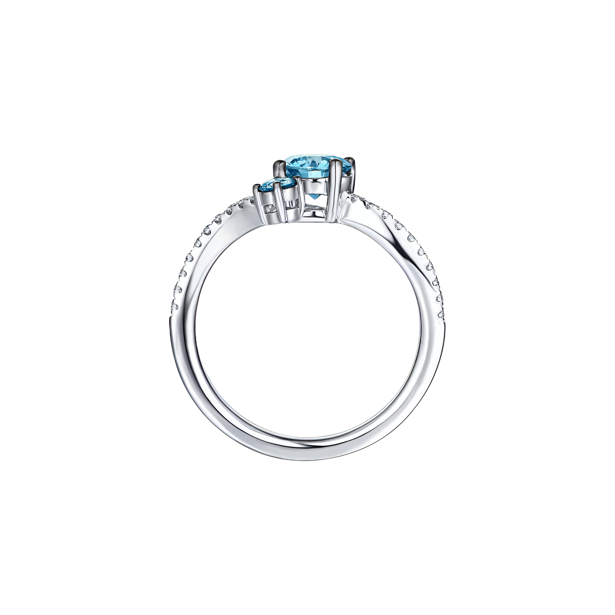 Blush blue two stone ring - Lab-Grown Blue Diamond Two Stone Ring - The Future Rocks - 4