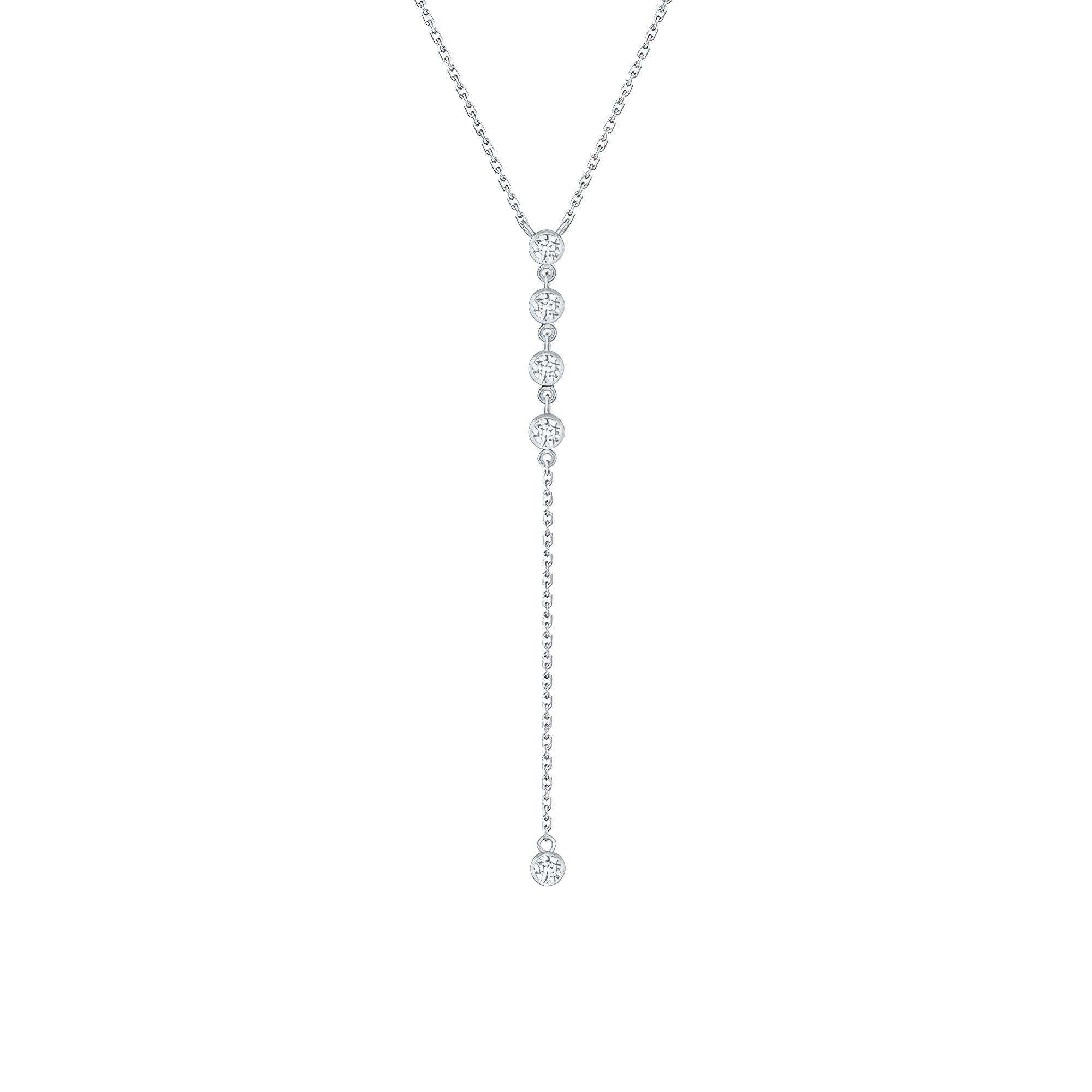 Bubbly necklace I - Lab-Grown Bezel Diamond Lariat Necklace - The Future Rocks - 1