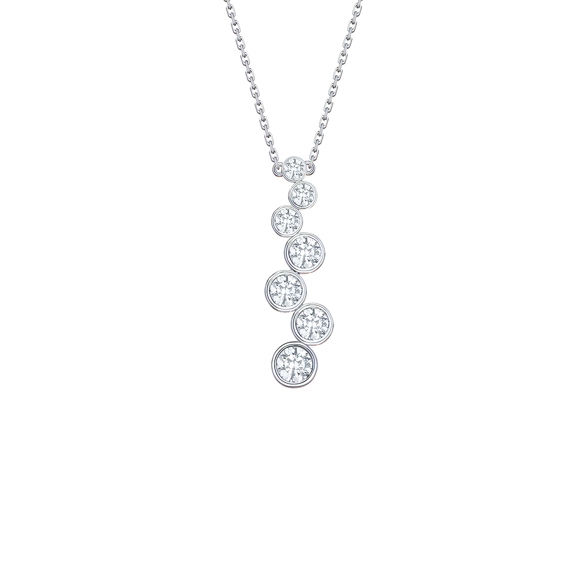 Bubbly necklace III - Lab-Grown Bezel Diamond Row Necklace - The Future Rocks - 1