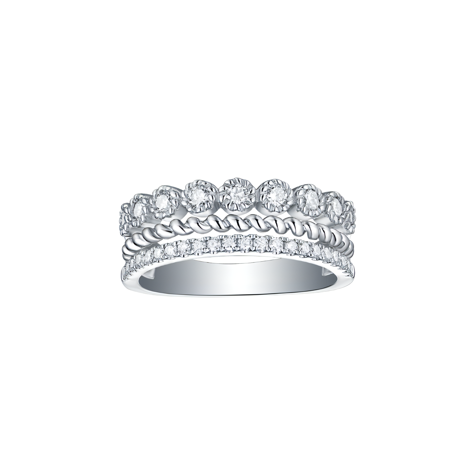 Bubbly ring II - 14K White Gold Lab-Grown Diamond Bubbly Ring II - The Future Rocks - 1