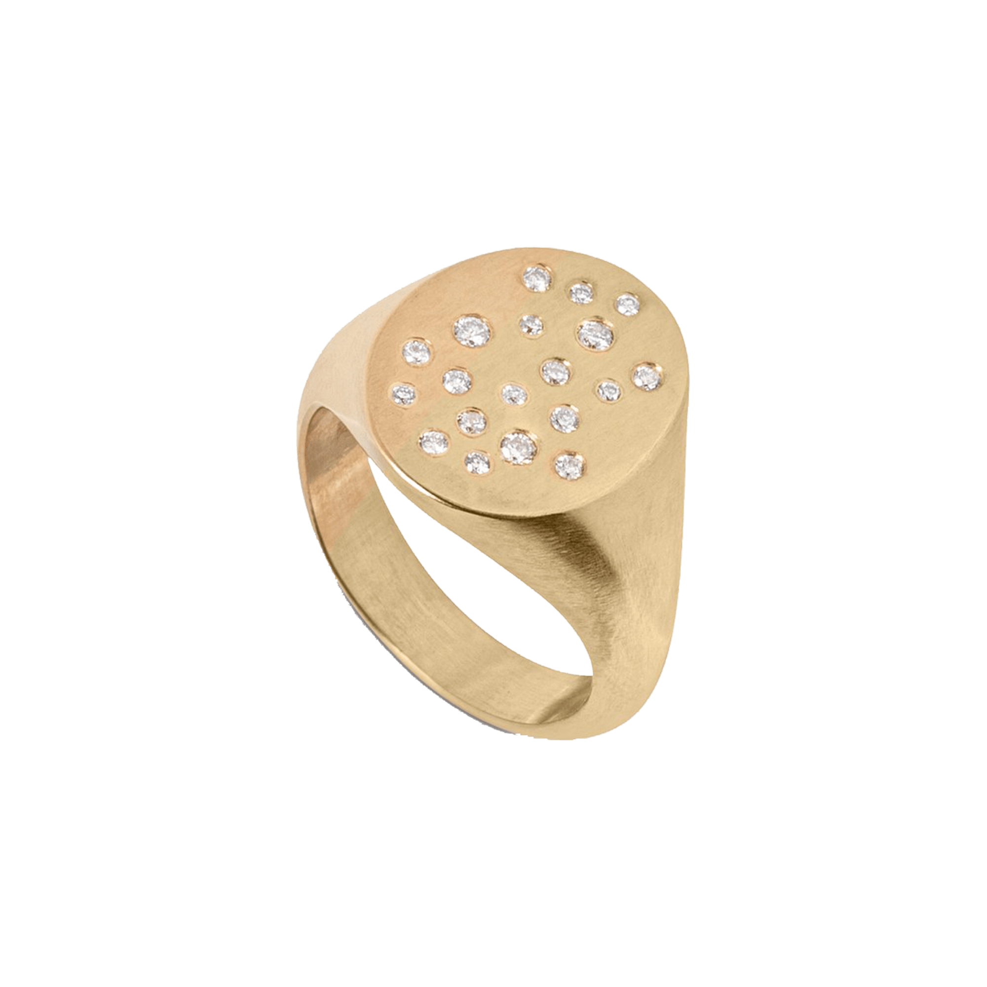 Celestial ring - 14K Recycled Gold Diamond Signet Ring -  The Future Rocks -    1