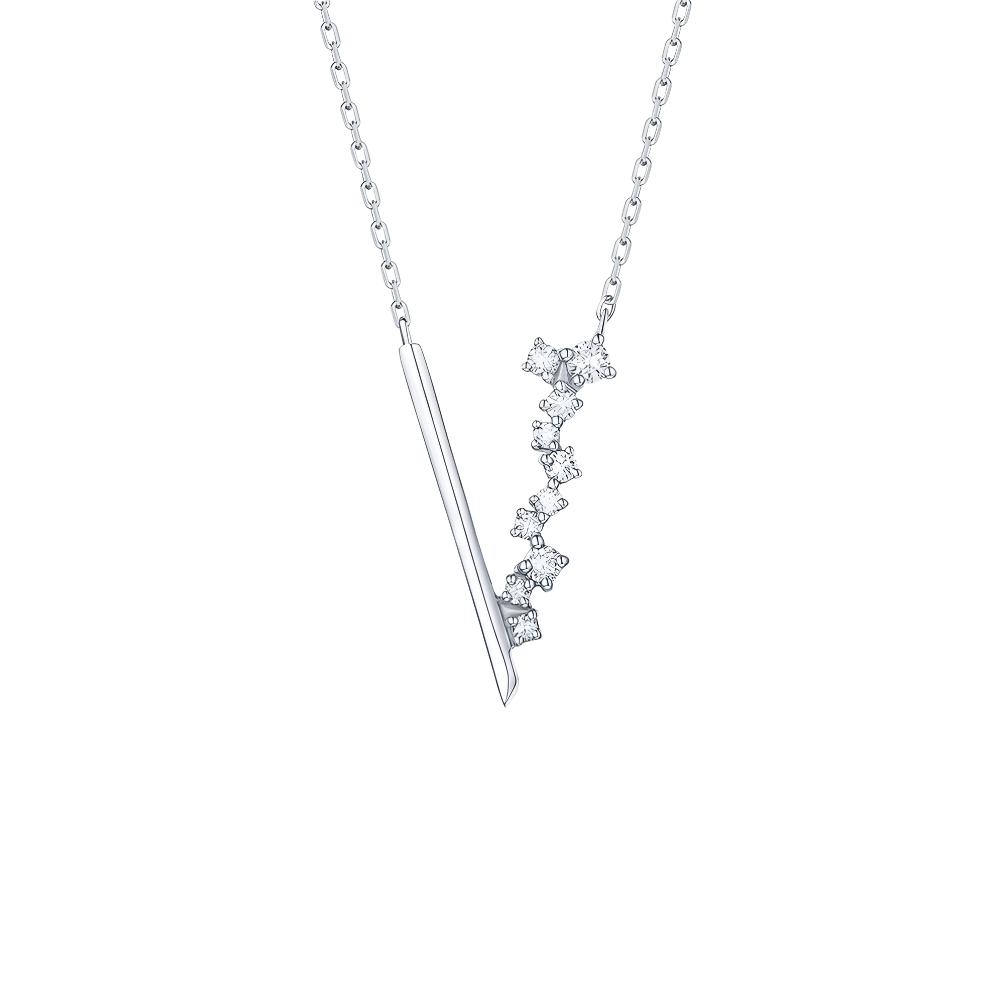 Drizzle necklace II - 14K White Gold Lab-Grown Diamond Drizzle Necklace II - The Future Rocks - 1