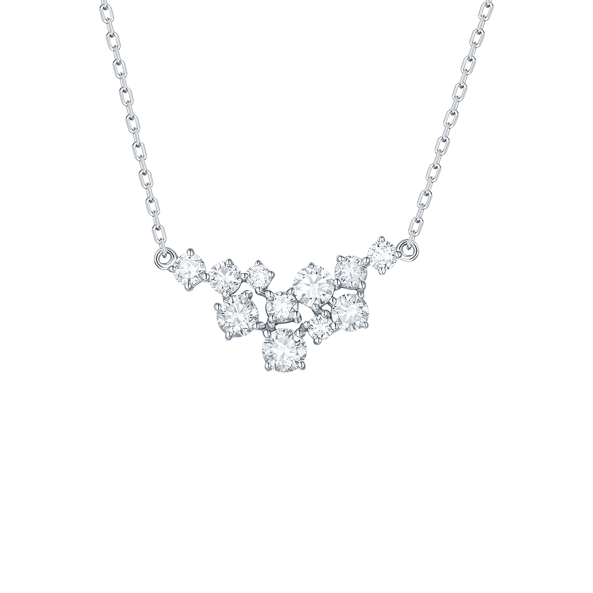Drizzle necklace III - 14K White Gold Lab-Grown Diamond Drizzle Necklace III - The Future Rocks - 1