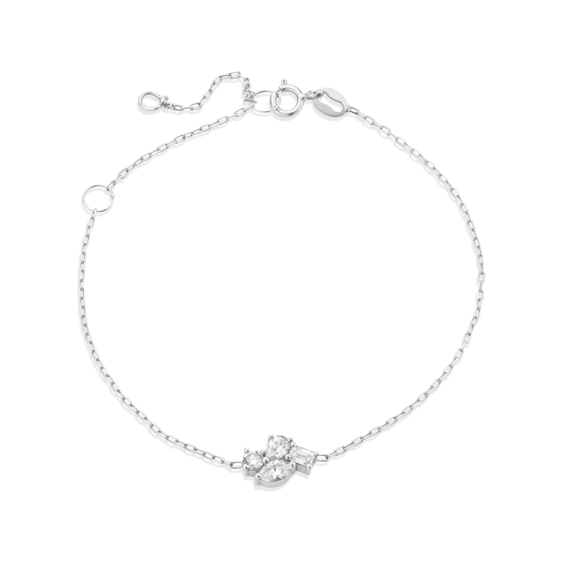 Emçi midi bracelet - 18K White Gold Diamond Cluster Bracelet - The Future Rocks - 1