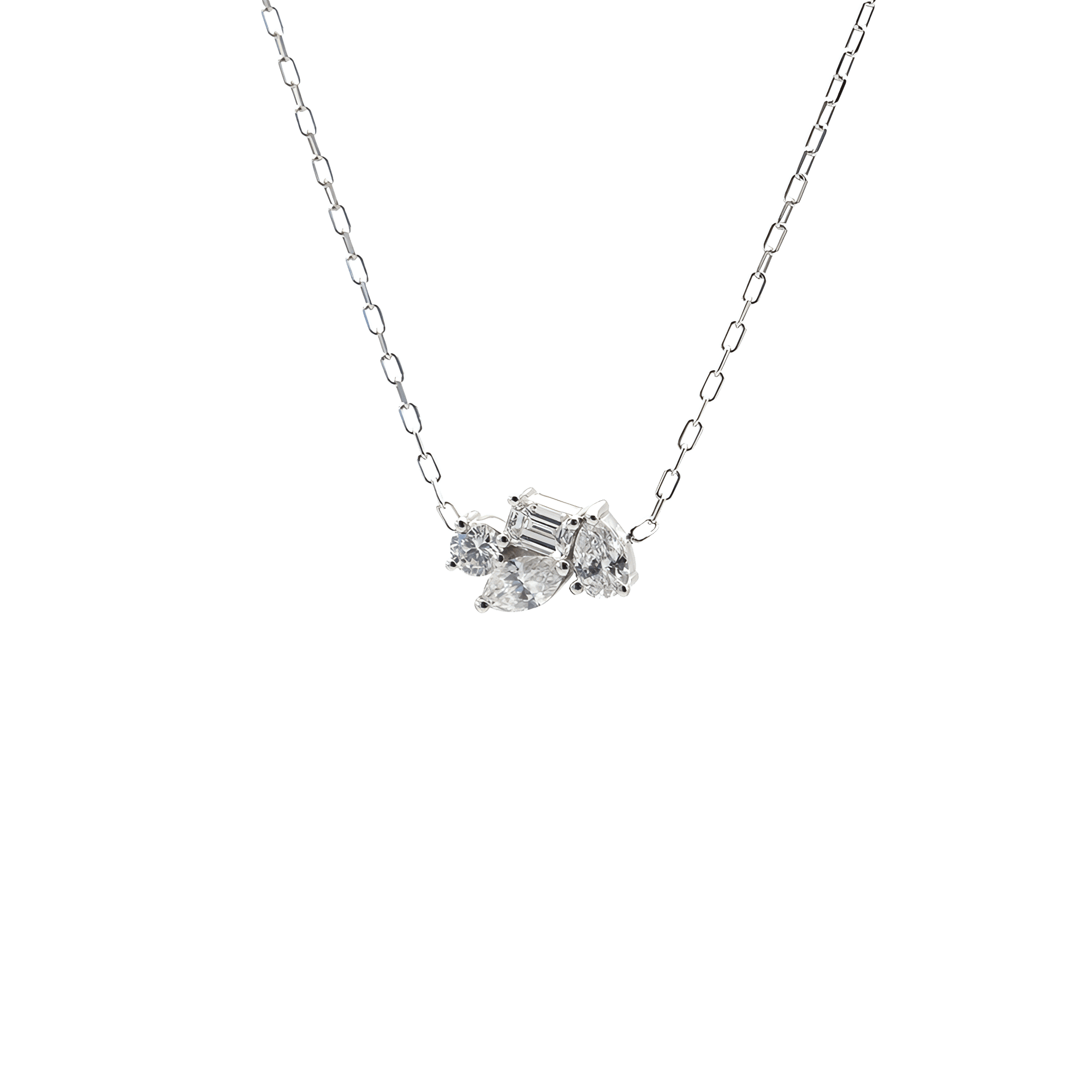 Emçi midi necklace - Diamond Cluster Pendant Necklace - The Future Rocks - 1