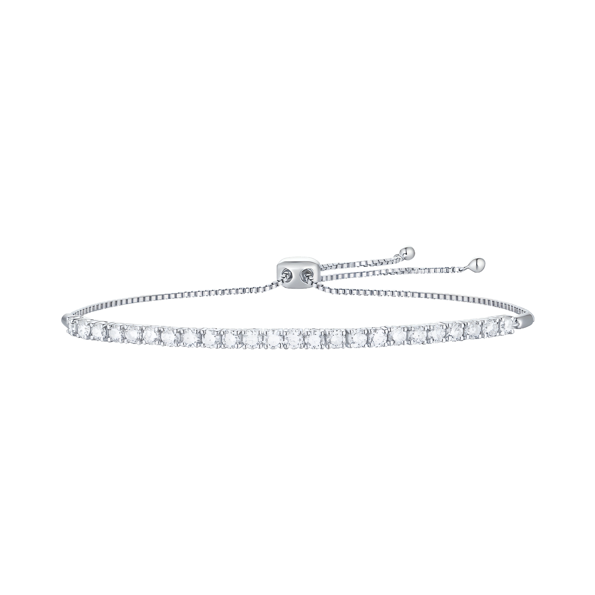 Essentials linear bolo bracelet - 14K White Gold Diamond Bolo Bracelet - The Future Rocks - 1