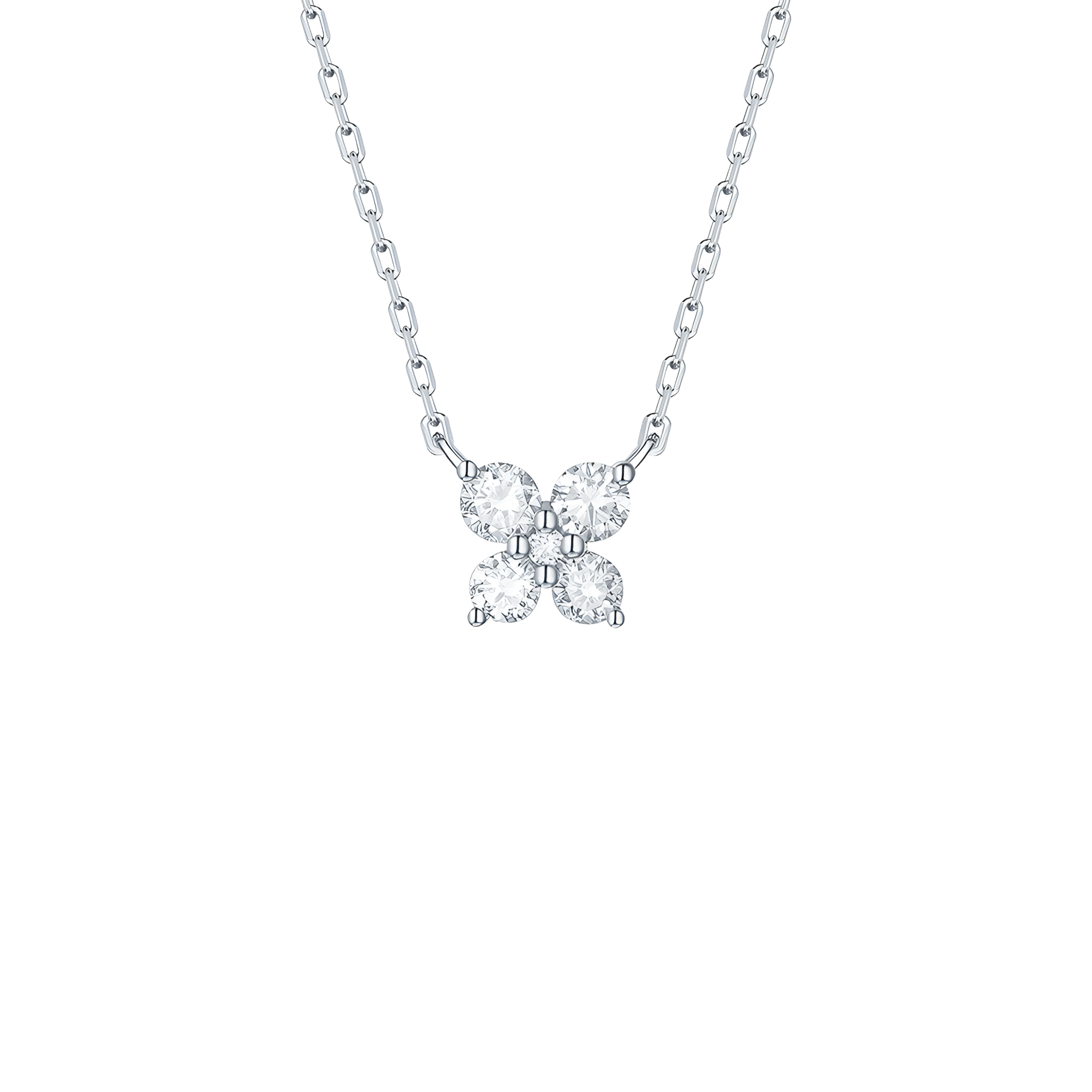 Essentials petite necklace - Petite Diamond Flower Necklace - The Future Rocks - 1