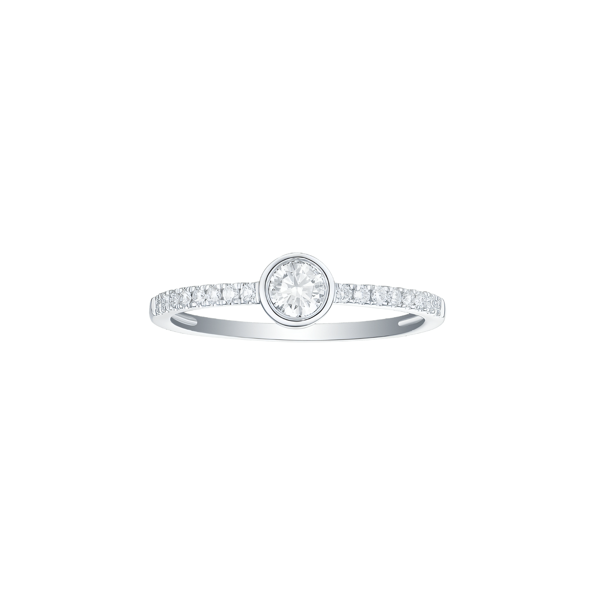 Essentials solitaire ring - 14K White Gold Bezel Diamond Solitaire Ring - The Future Rocks - 1