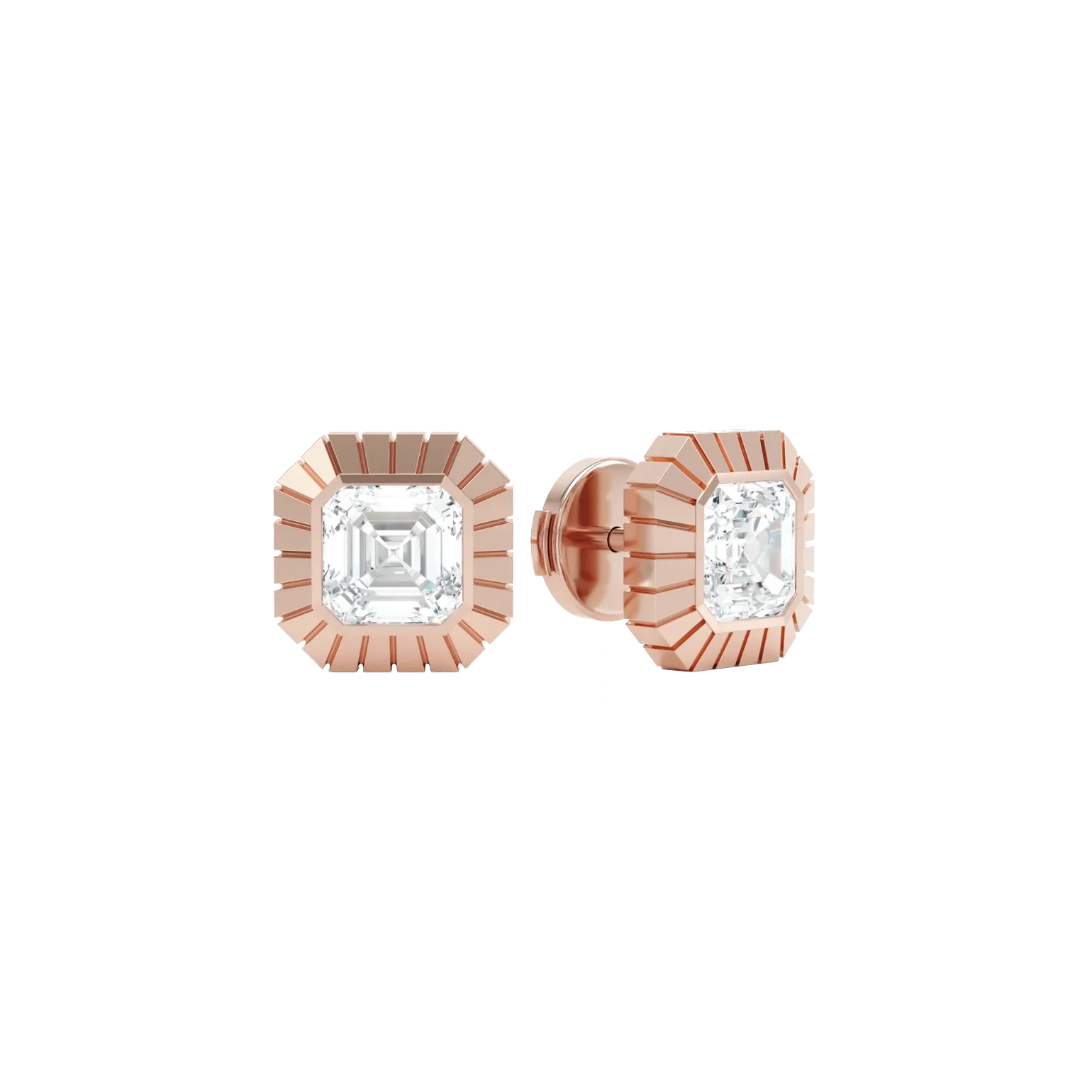 Eternity asscher studs - Asscher Cut Diamond Stud Earrings - The Future Rocks - 3
