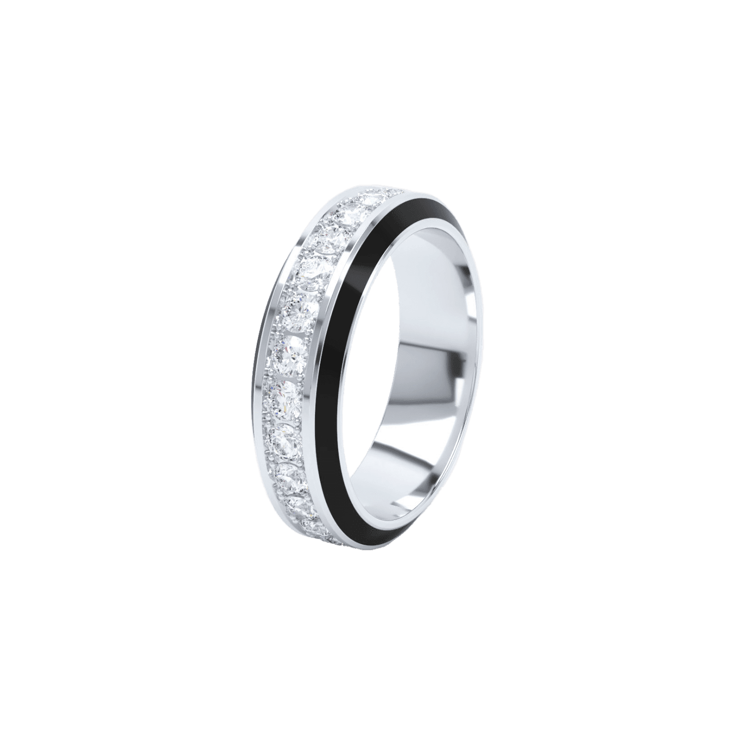 Eternity black enamel 6mm ring - Eternity Black Enamel Ring - The Future Rocks - 3